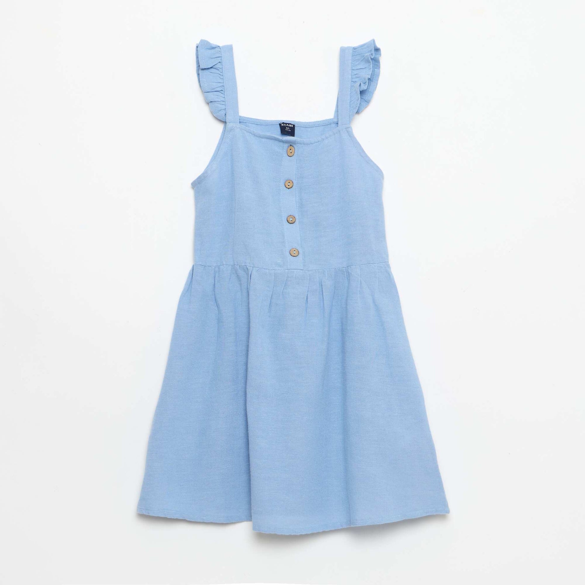 Robe à bretelles volantées BLEU