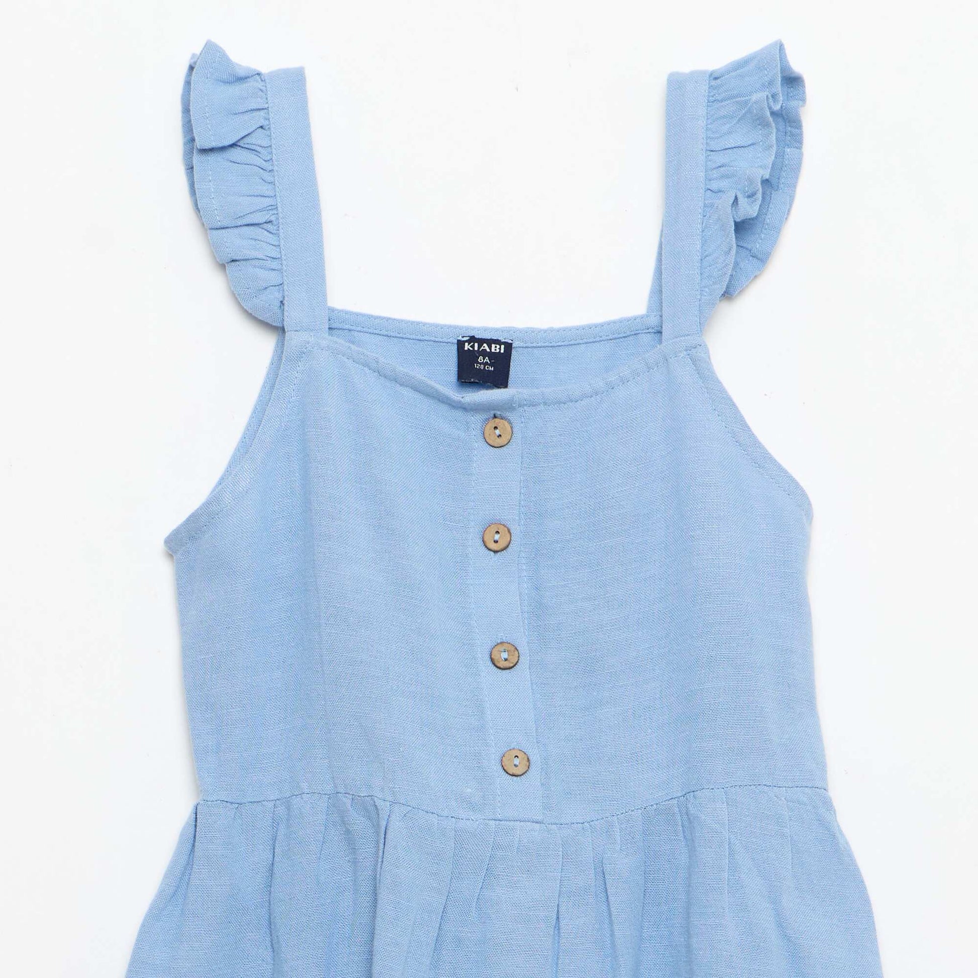 Robe à bretelles volantées BLEU