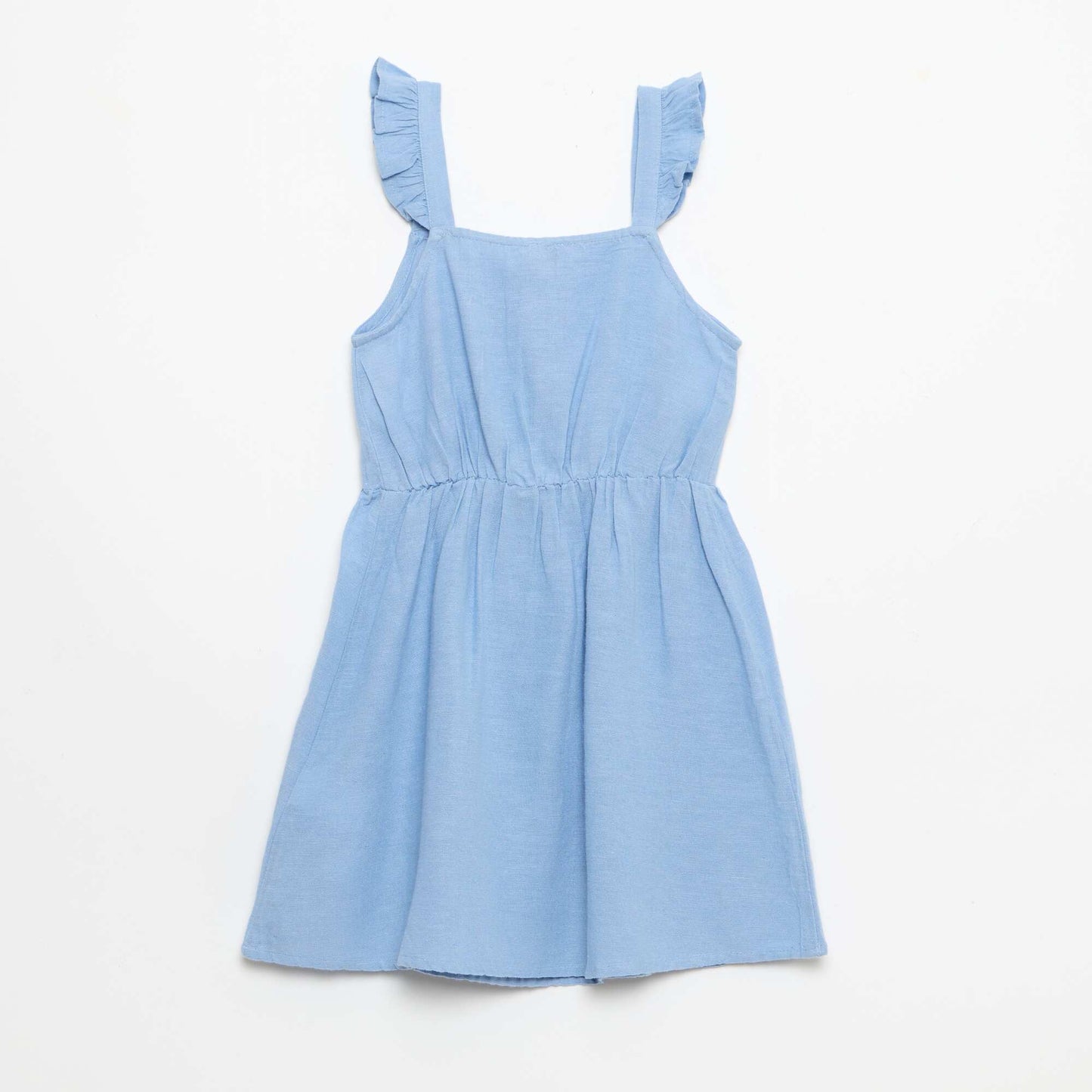 Robe à bretelles volantées BLEU