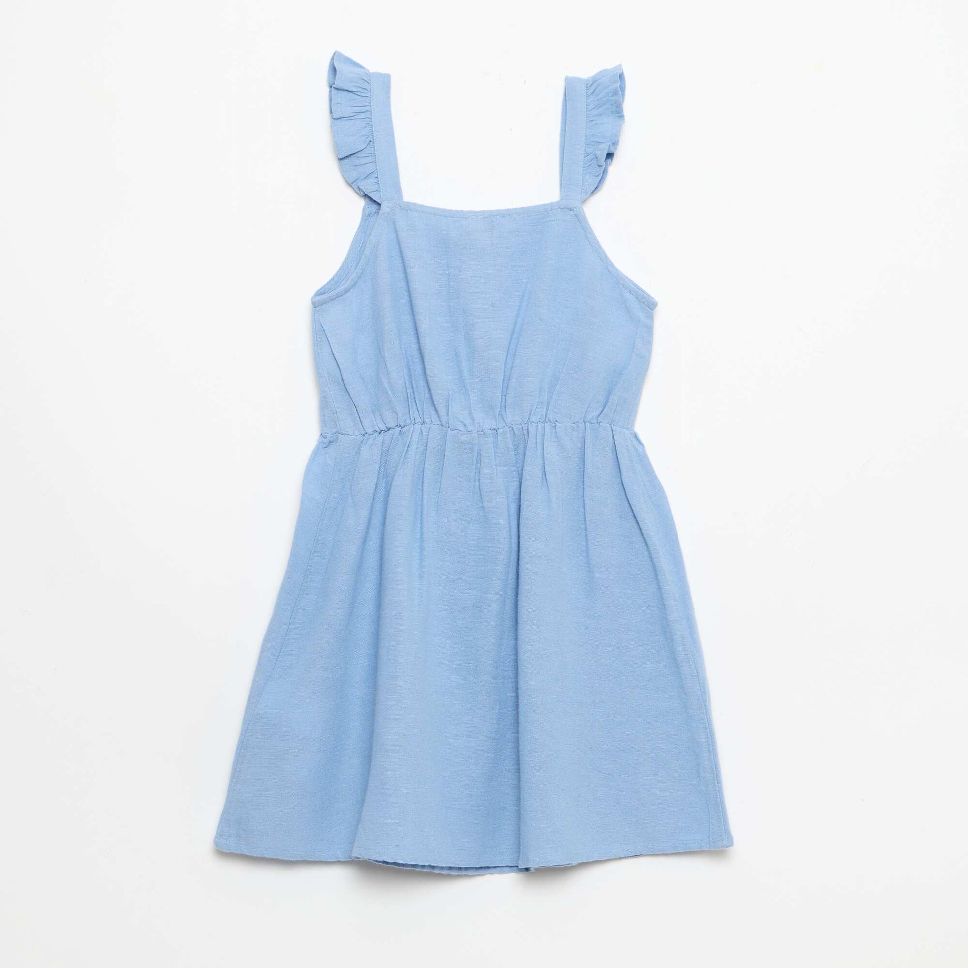 Robe à bretelles volantées BLEU