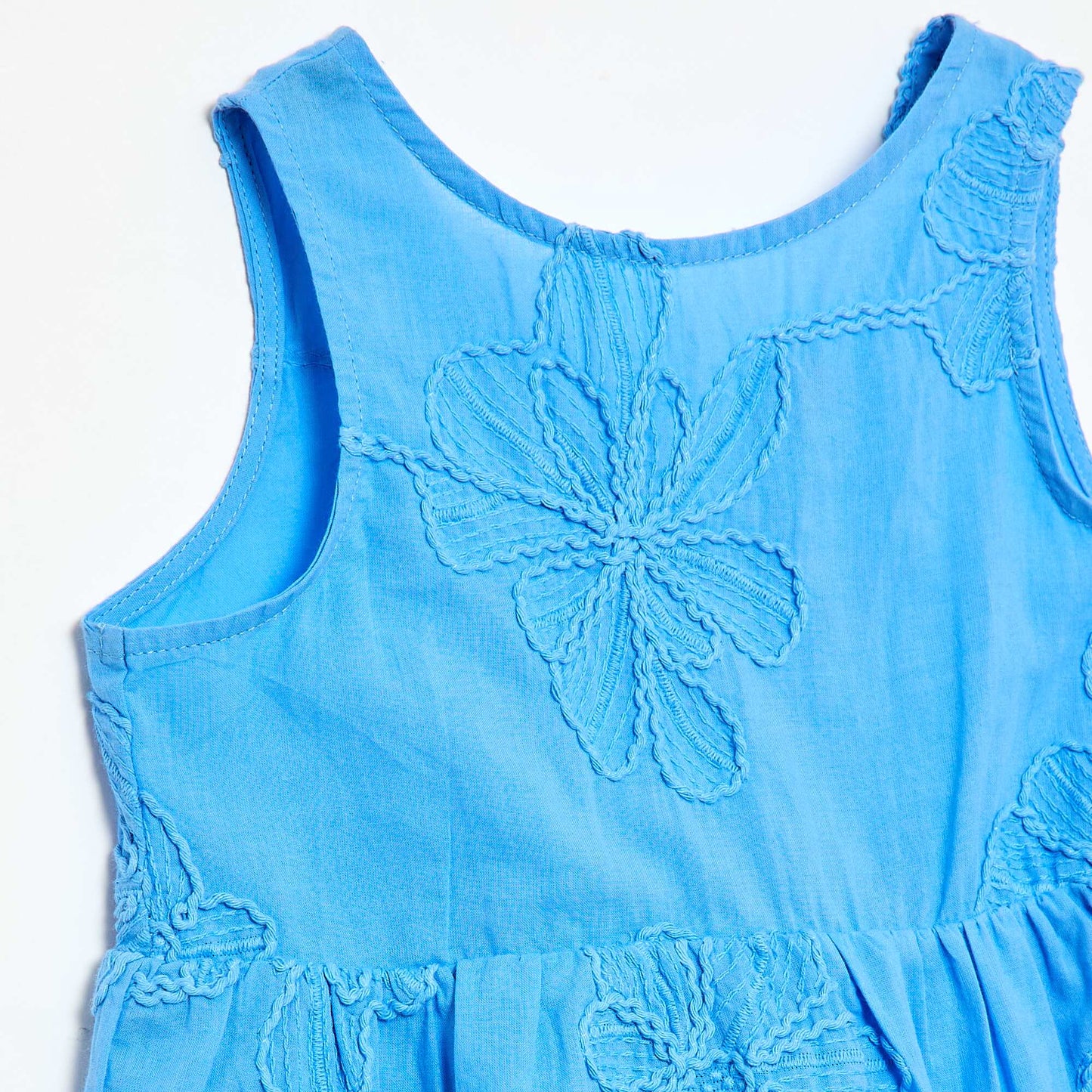 Robe avec broderies fleurs BLEU