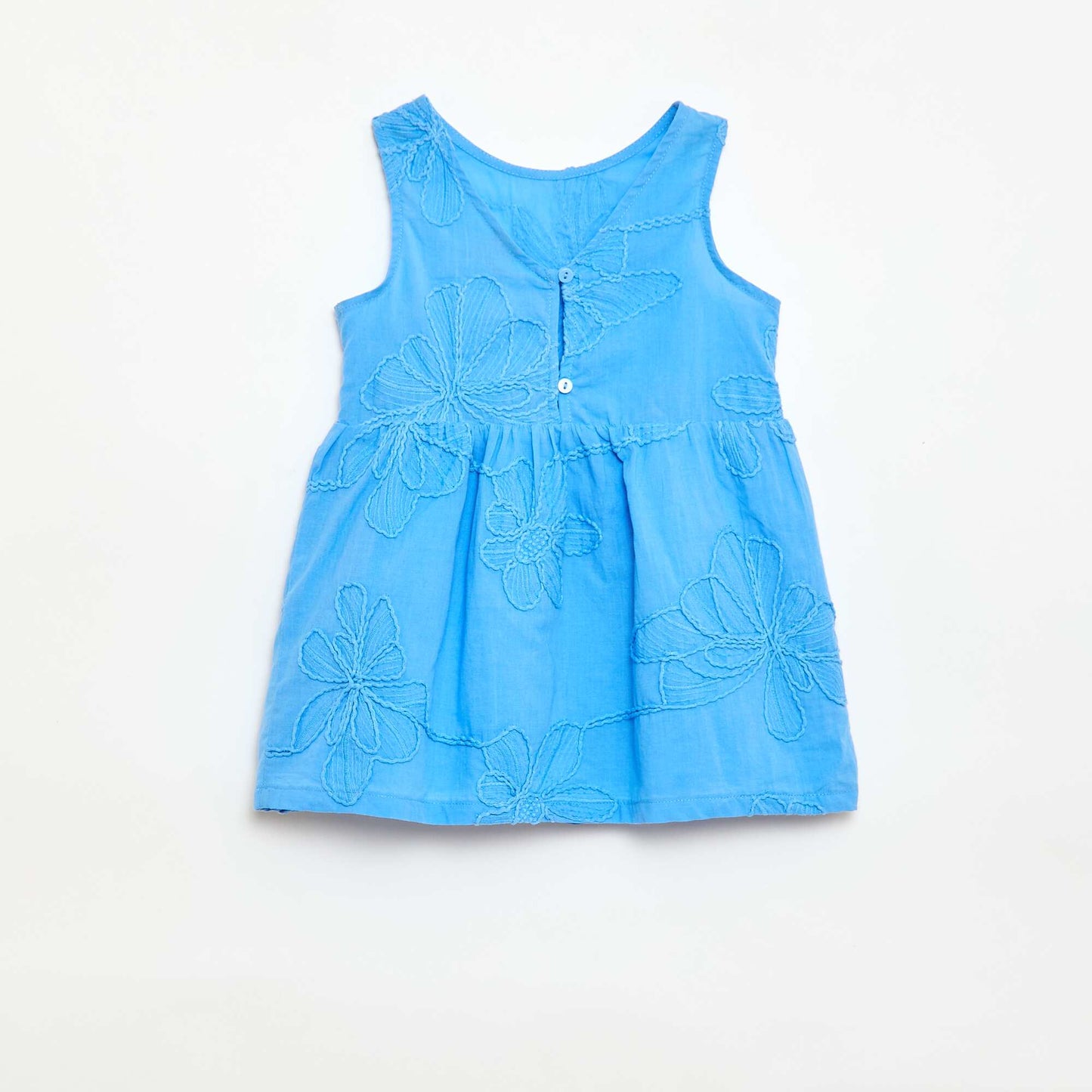 Robe avec broderies fleurs BLEU