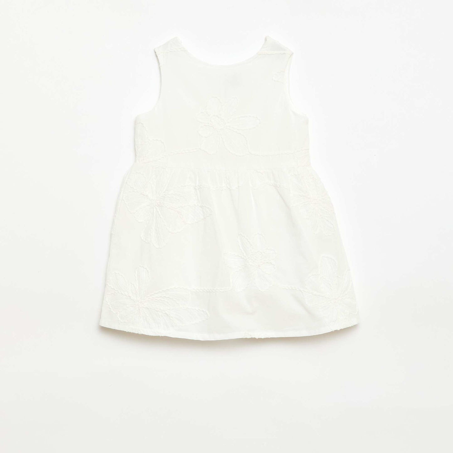 Robe avec broderies fleurs BLANC