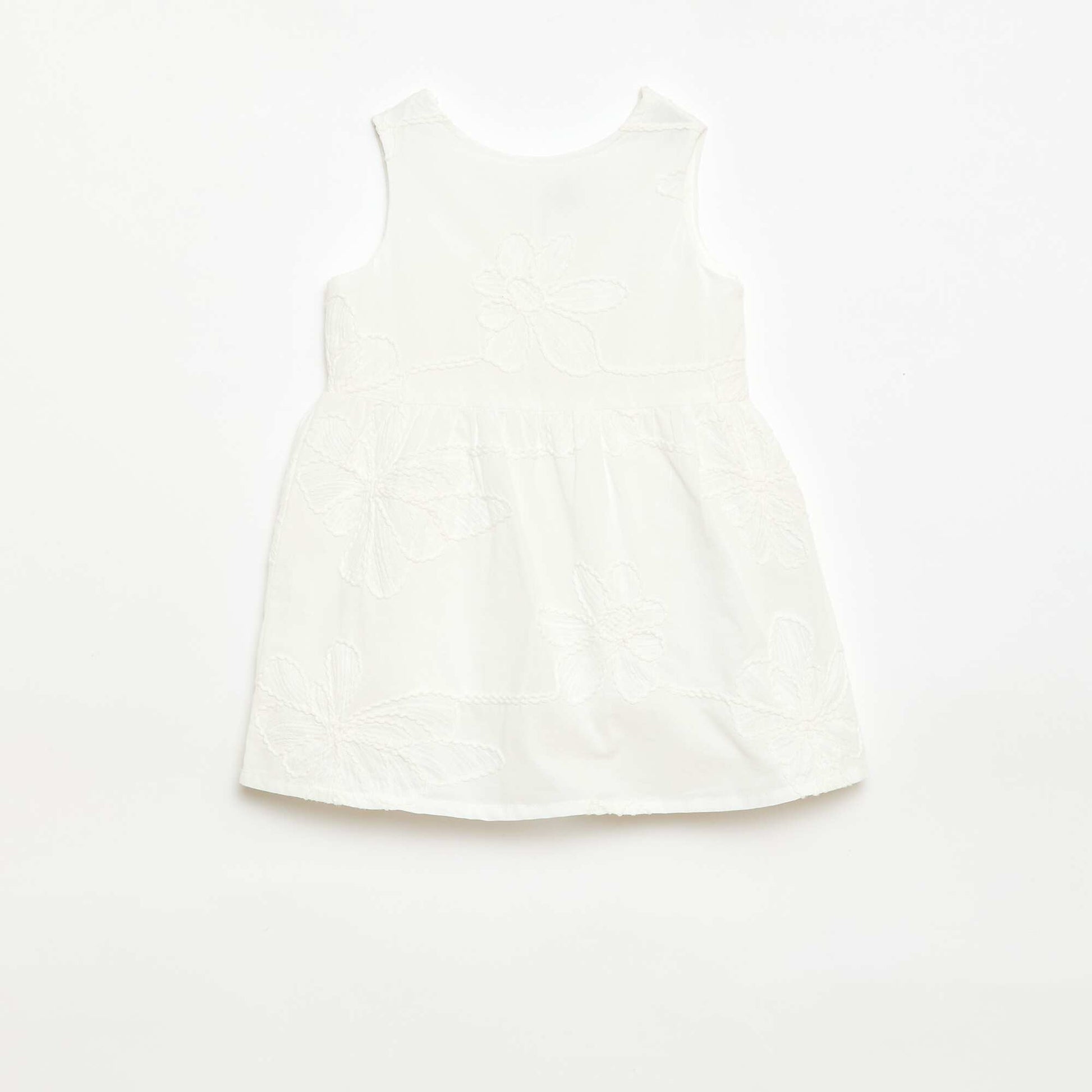 Robe avec broderies fleurs BLANC