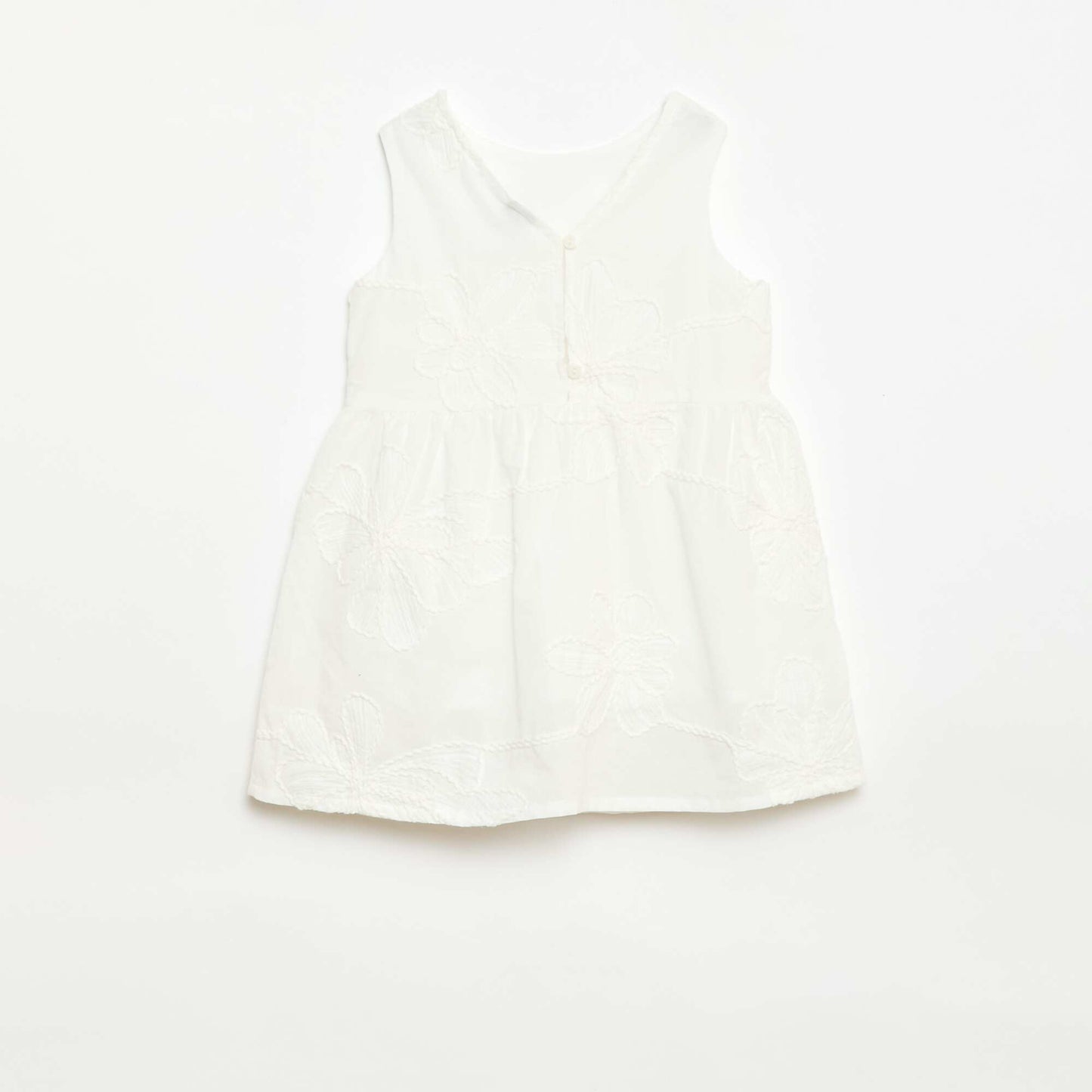 Robe avec broderies fleurs BLANC