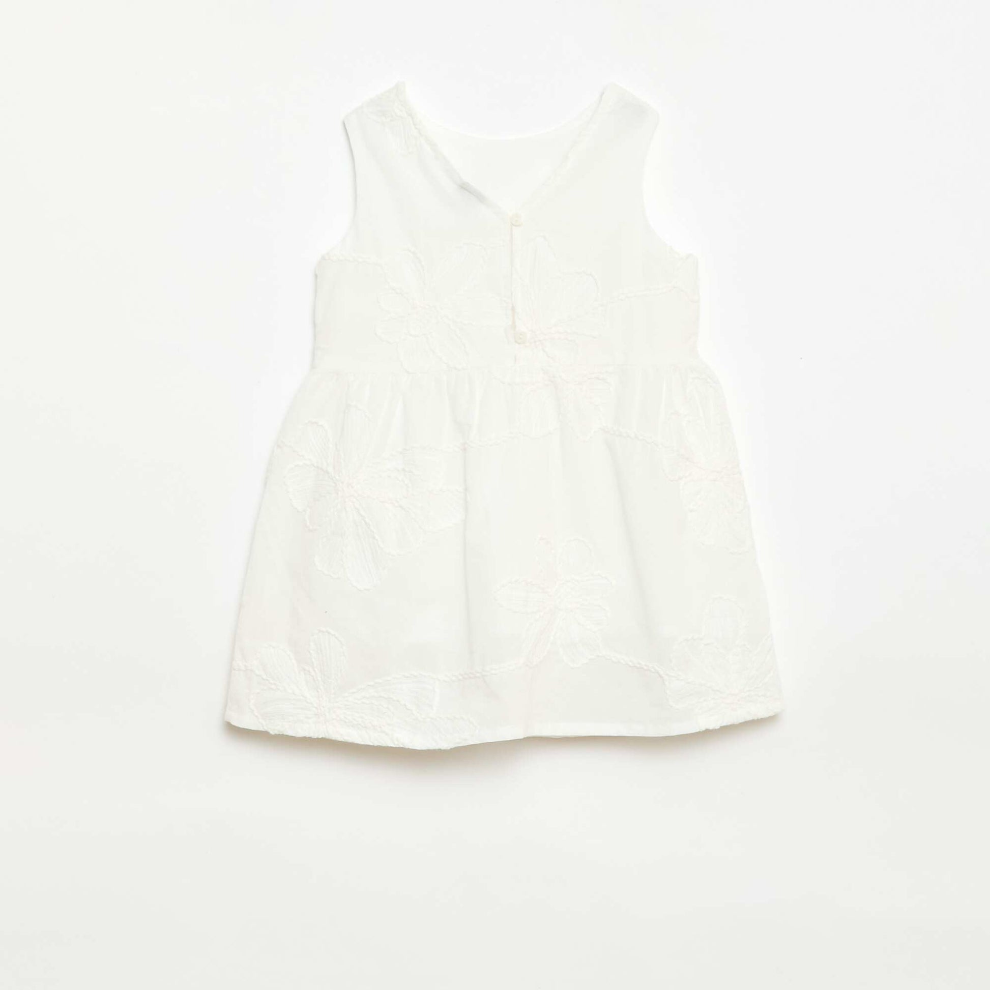 Robe avec broderies fleurs BLANC