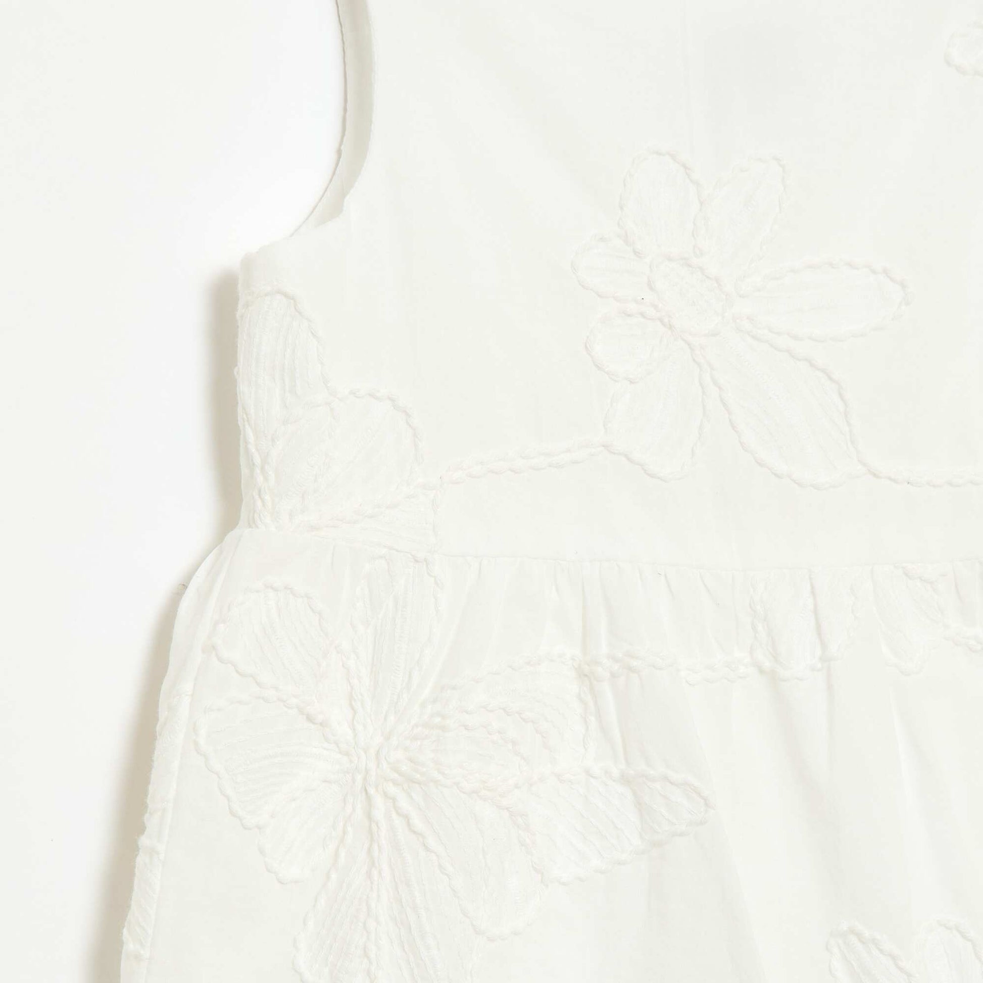 Robe avec broderies fleurs BLANC