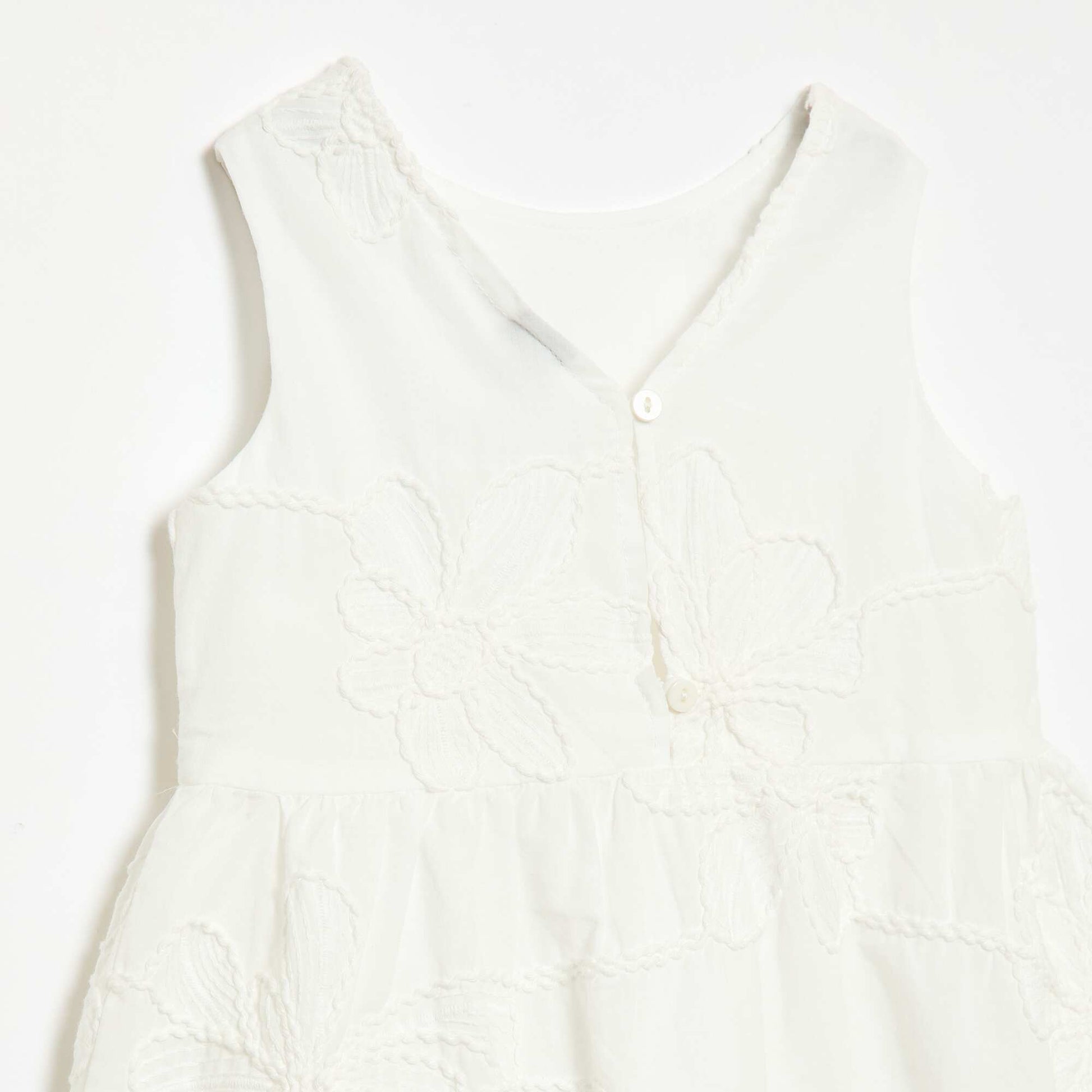 Robe avec broderies fleurs BLANC