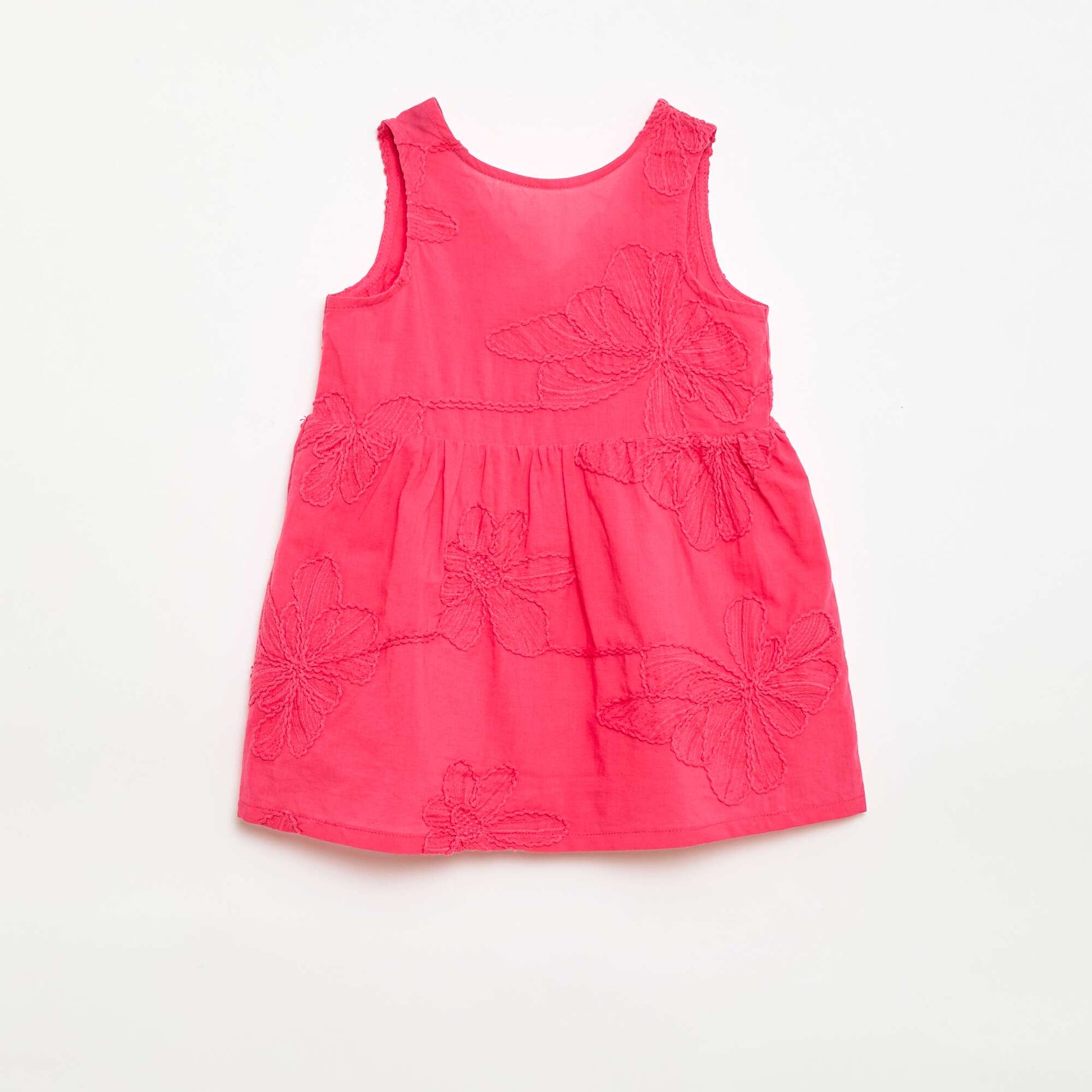 Robe avec broderies fleurs ROSE