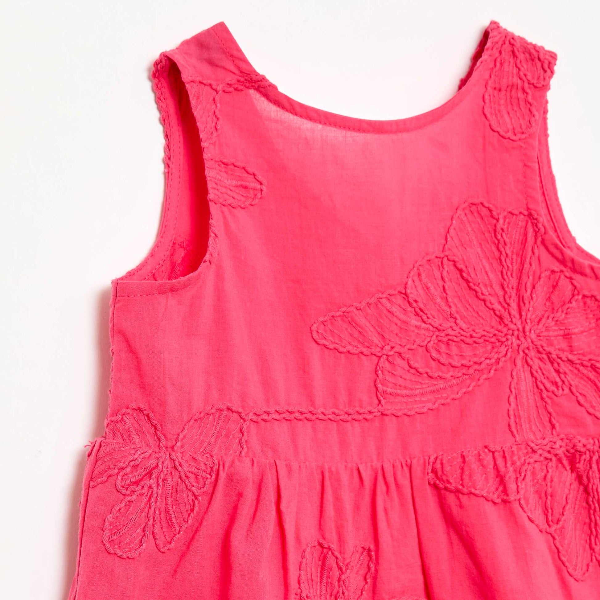Robe avec broderies fleurs ROSE
