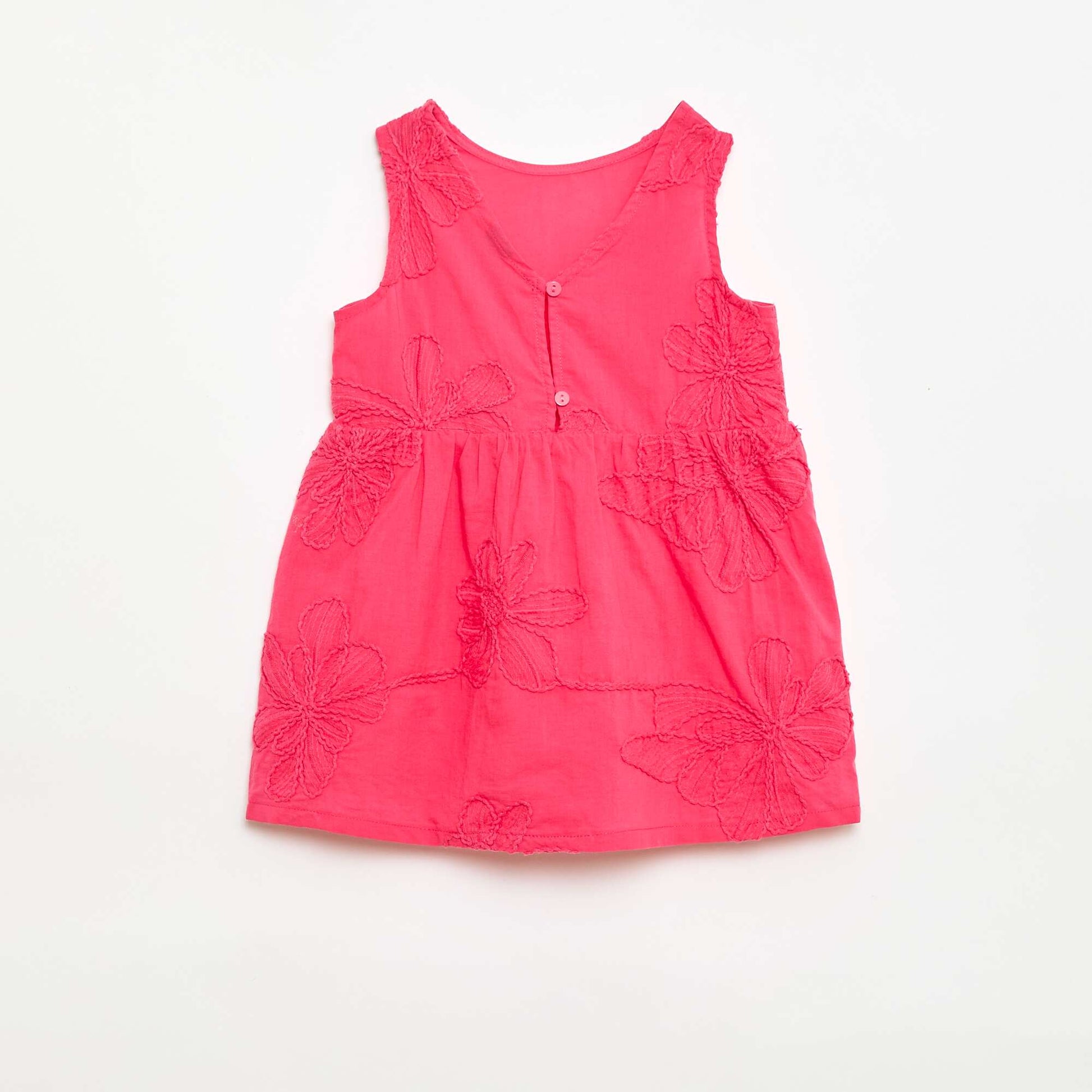 Robe avec broderies fleurs ROSE