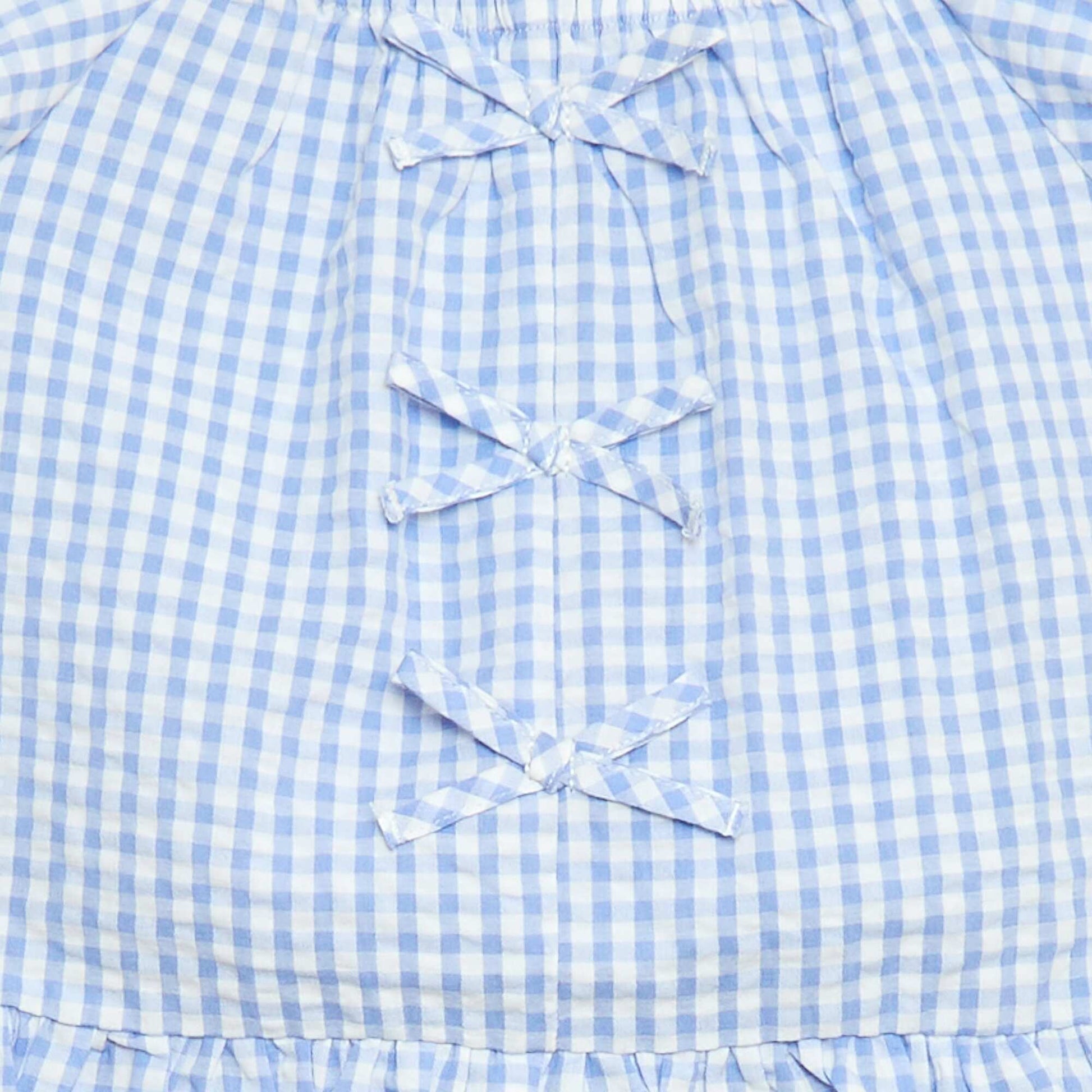 Ensemble top + pantalon avec détails en coton BLEU