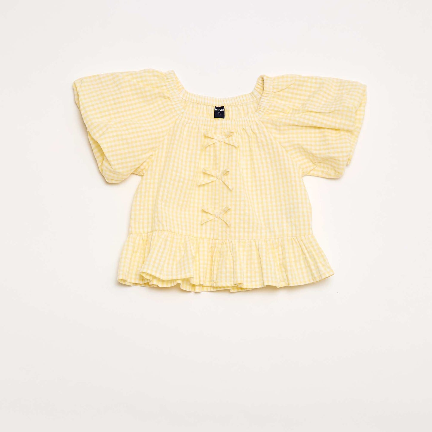 Ensemble top + pantalon avec détails en coton JAUNE