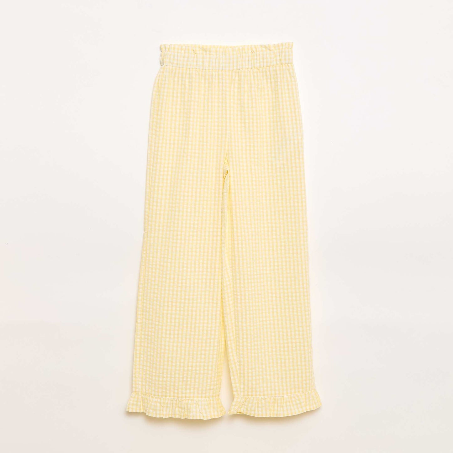 Ensemble top + pantalon avec détails en coton JAUNE