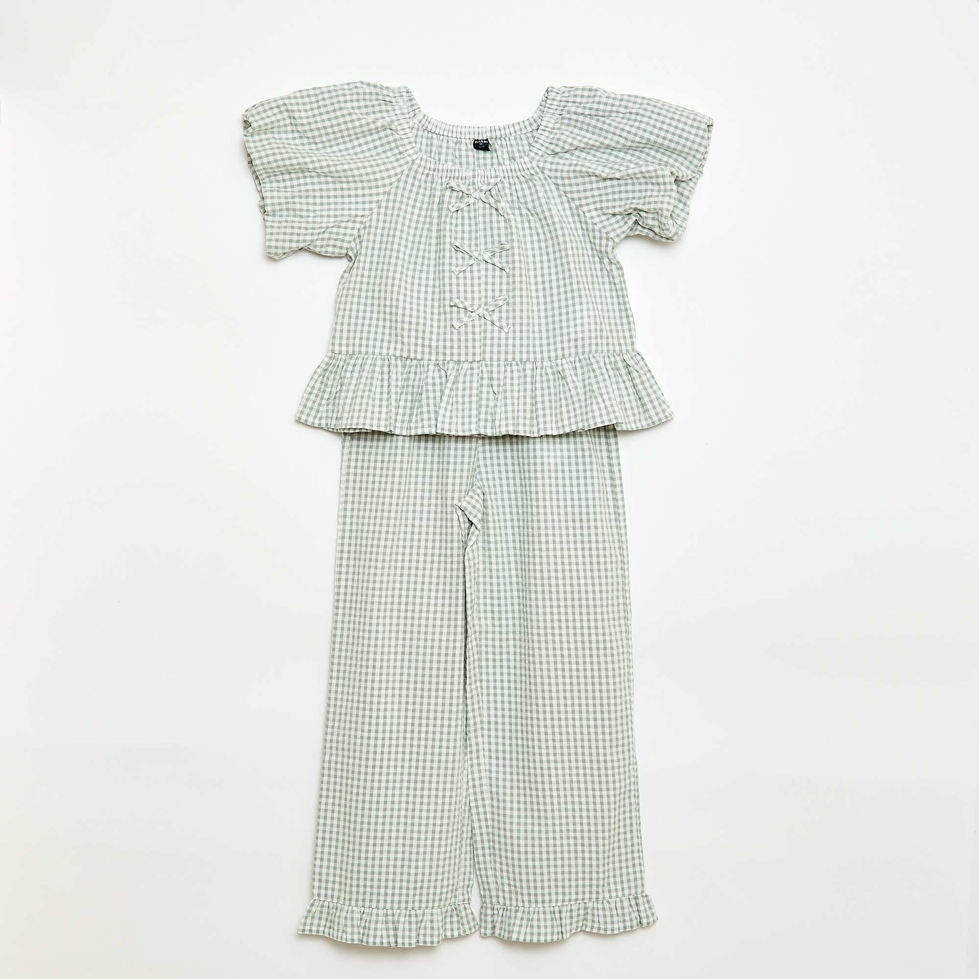 Ensemble top + pantalon avec détails en coton KAKI