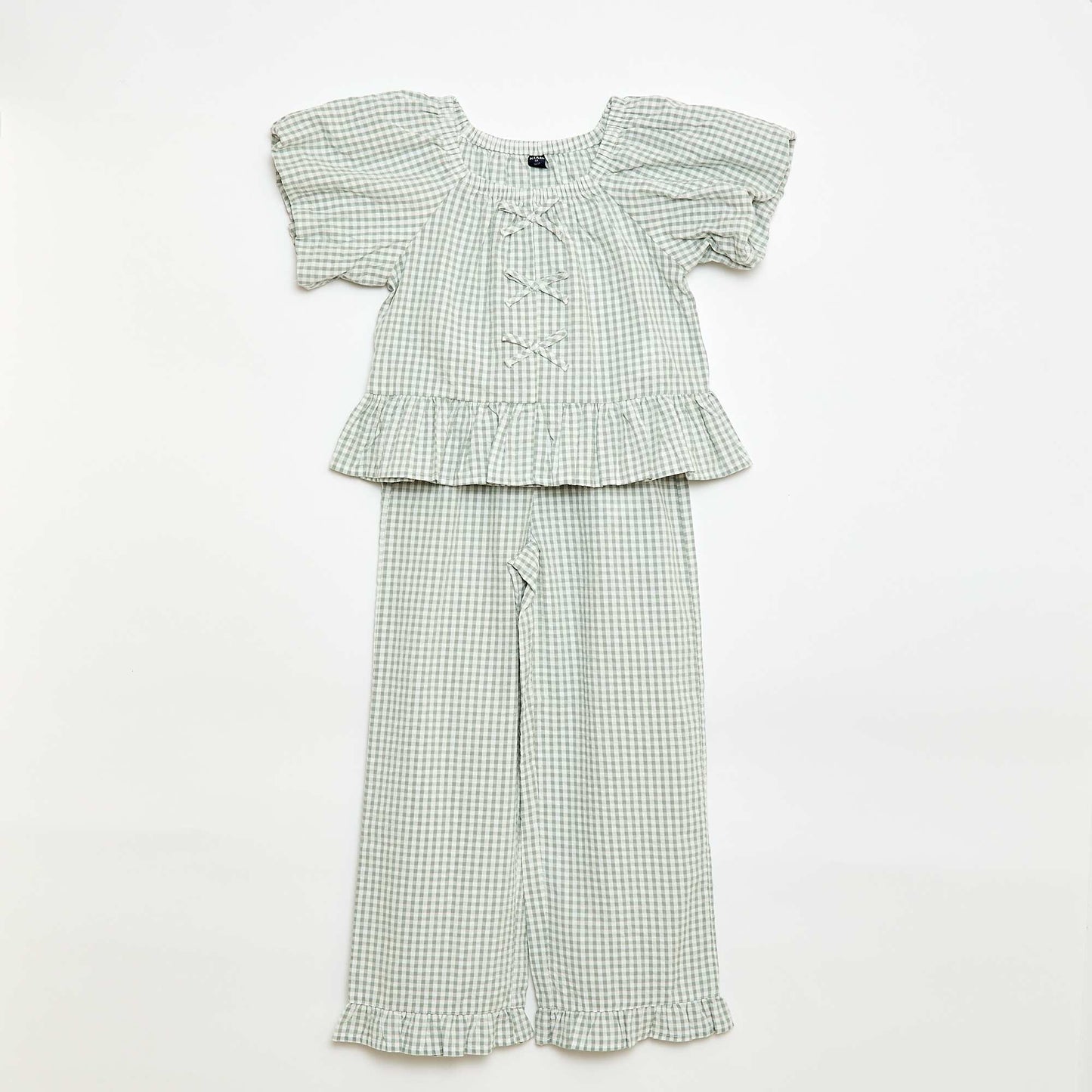 Ensemble top + pantalon avec détails en coton KAKI