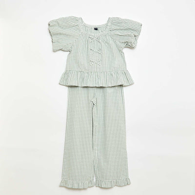 Ensemble top + pantalon avec détails en coton KAKI