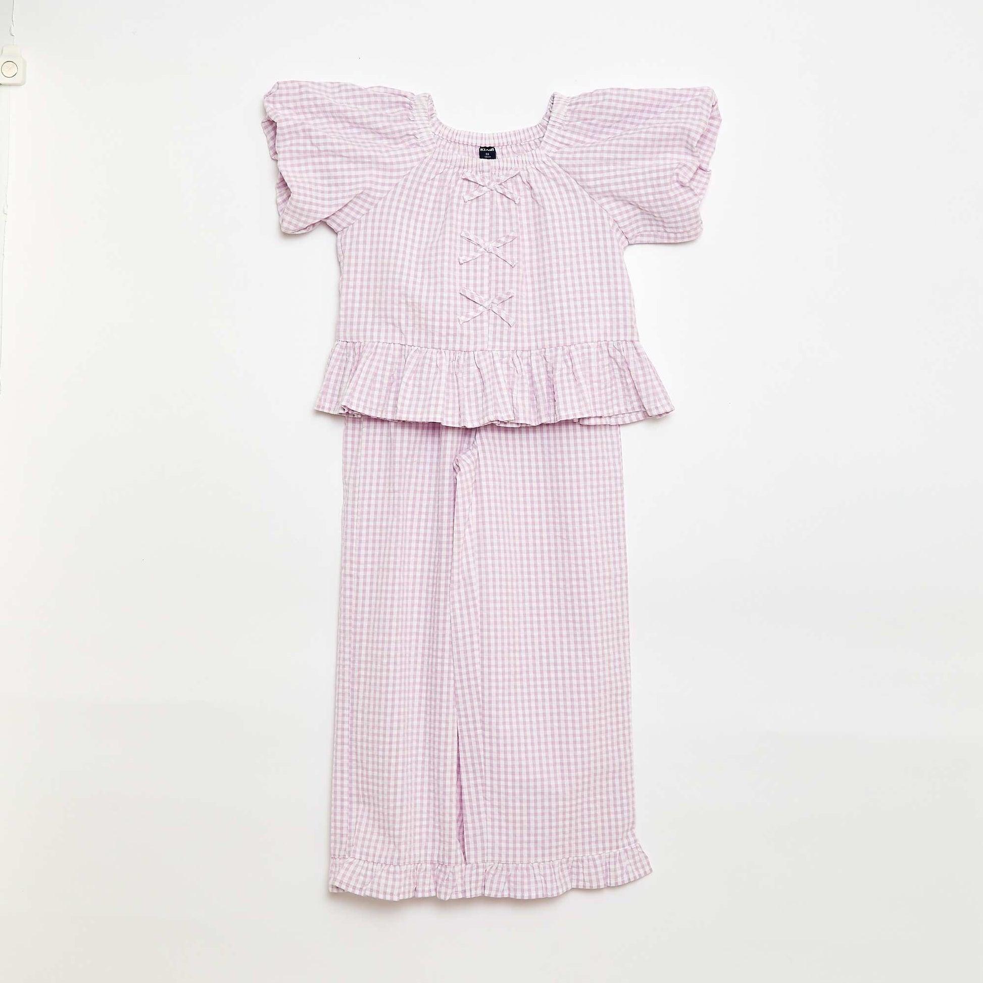 Ensemble top + pantalon avec détails en coton VIOLET