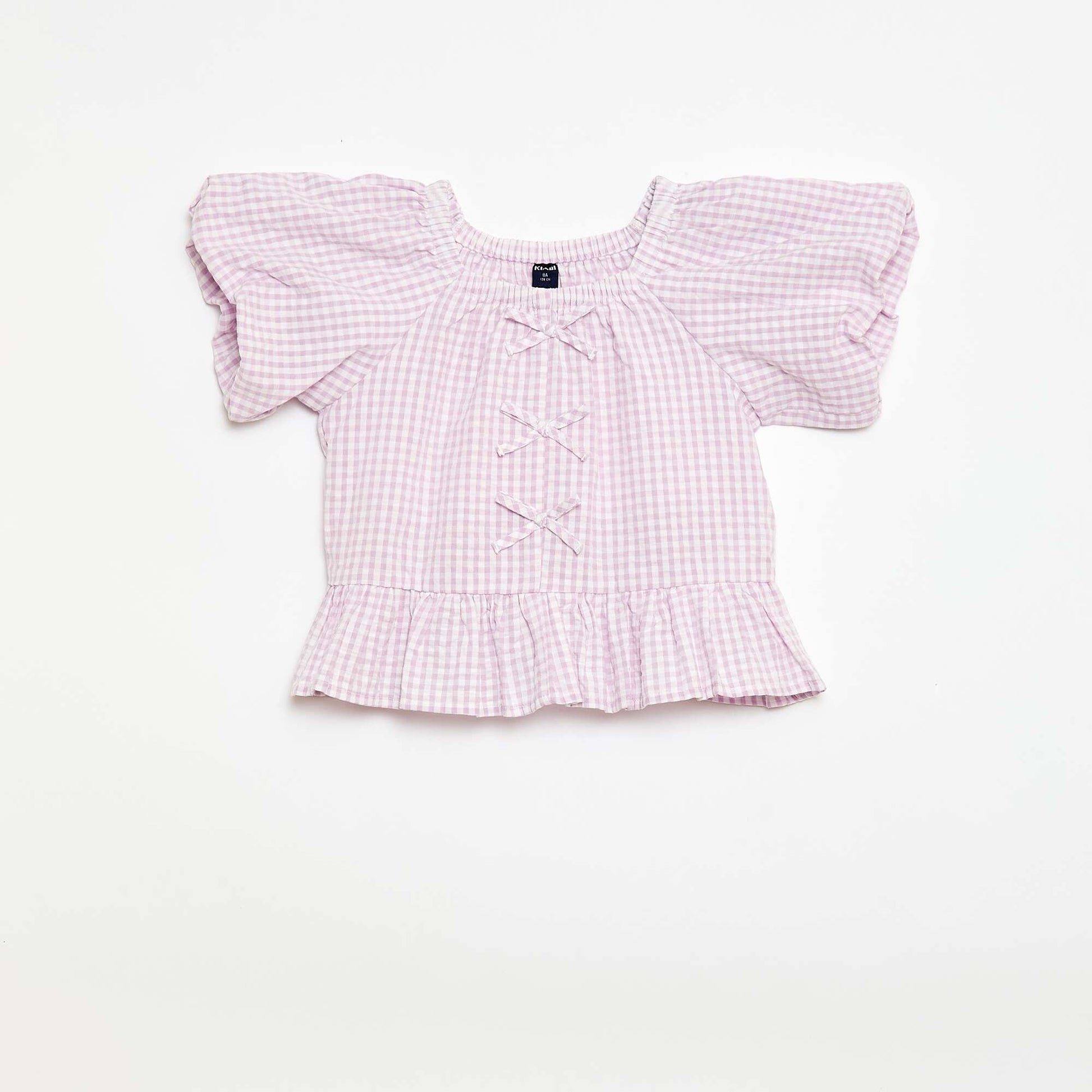 Ensemble top + pantalon avec détails en coton VIOLET