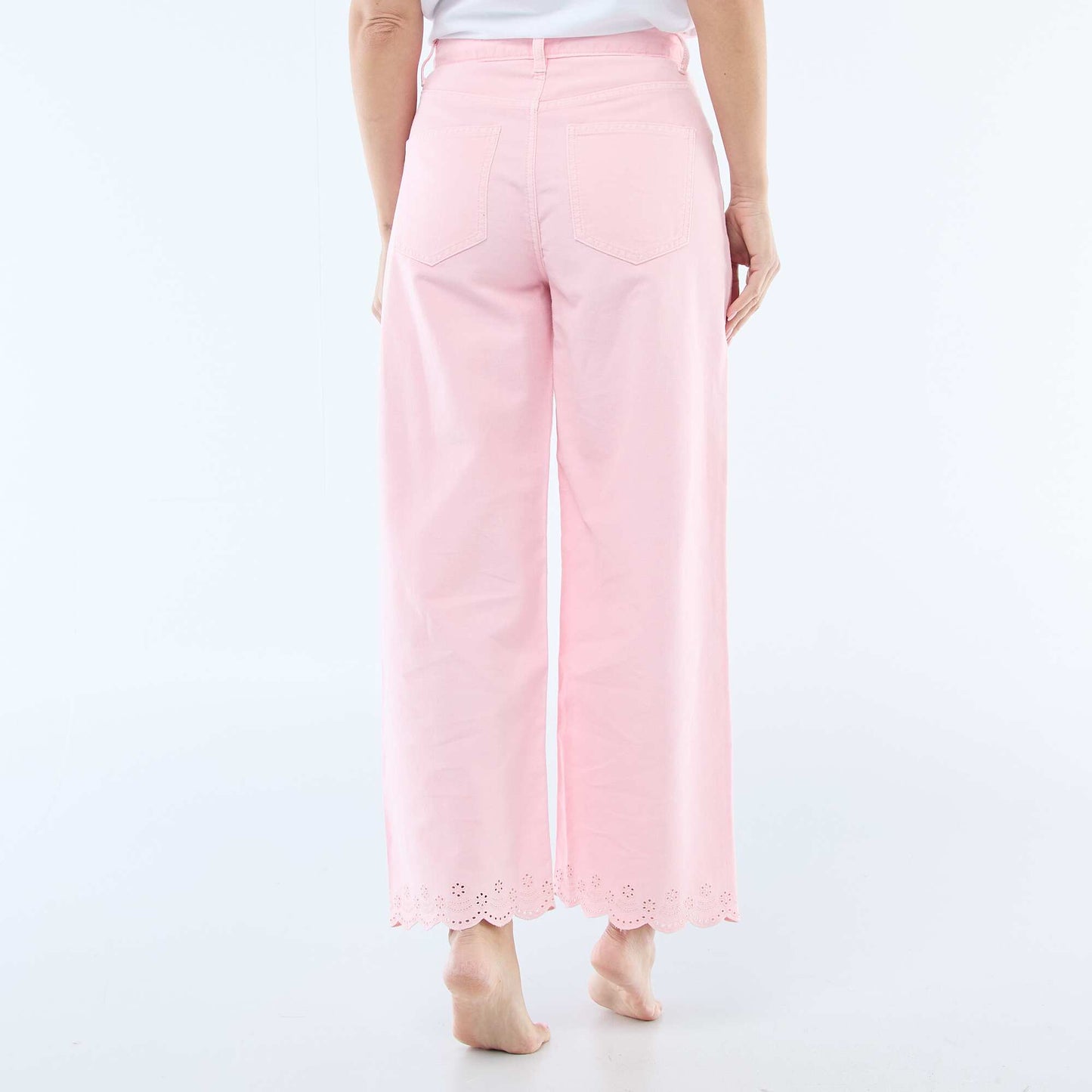 Pantalon wide leg à poches plaquées ROSE