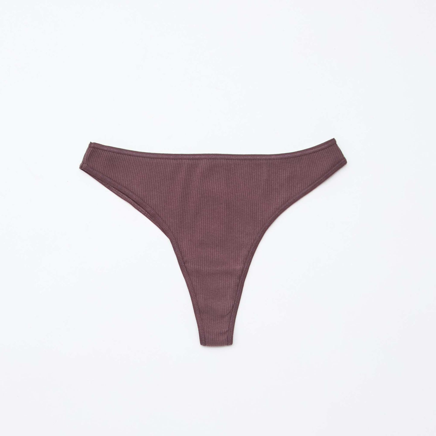 Lot de 5 tangas en maille côtelée VIOLET