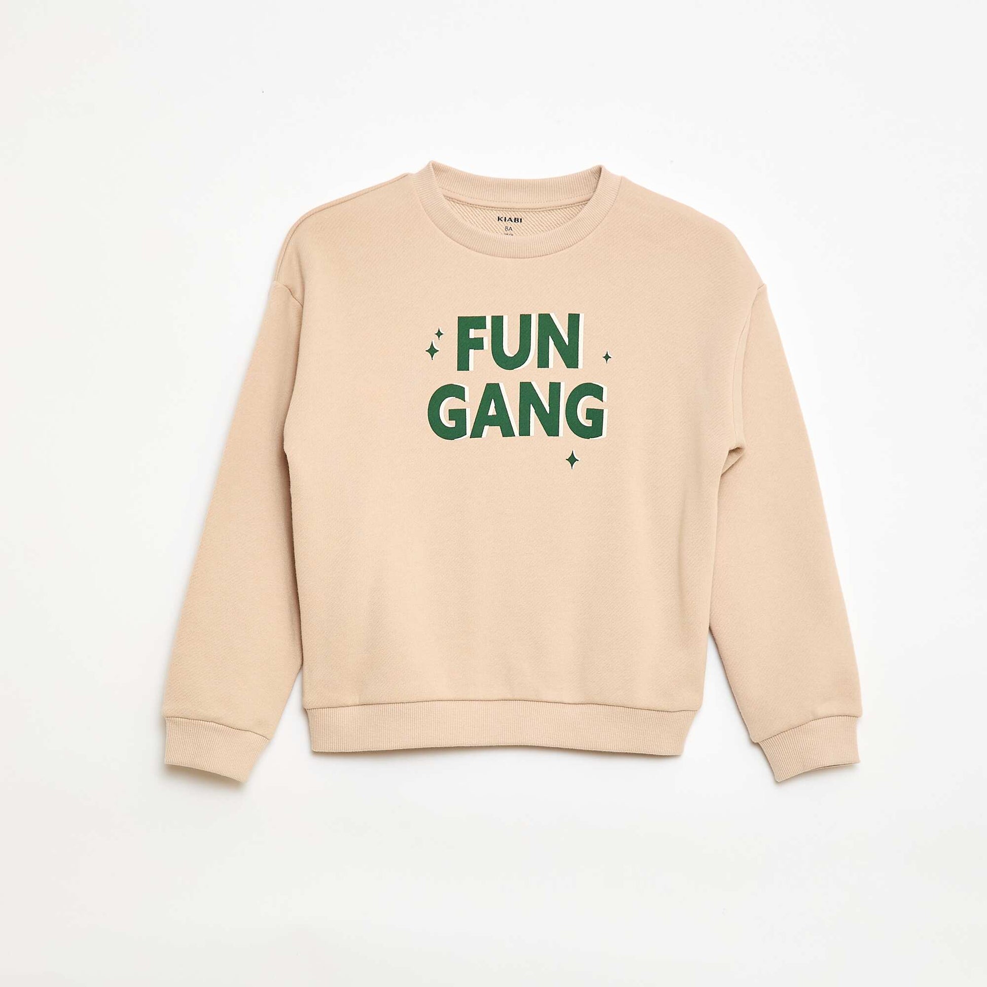 Sweat en molleton léger imprimé BEIGE