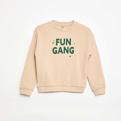 Sweat en molleton léger imprimé BEIGE