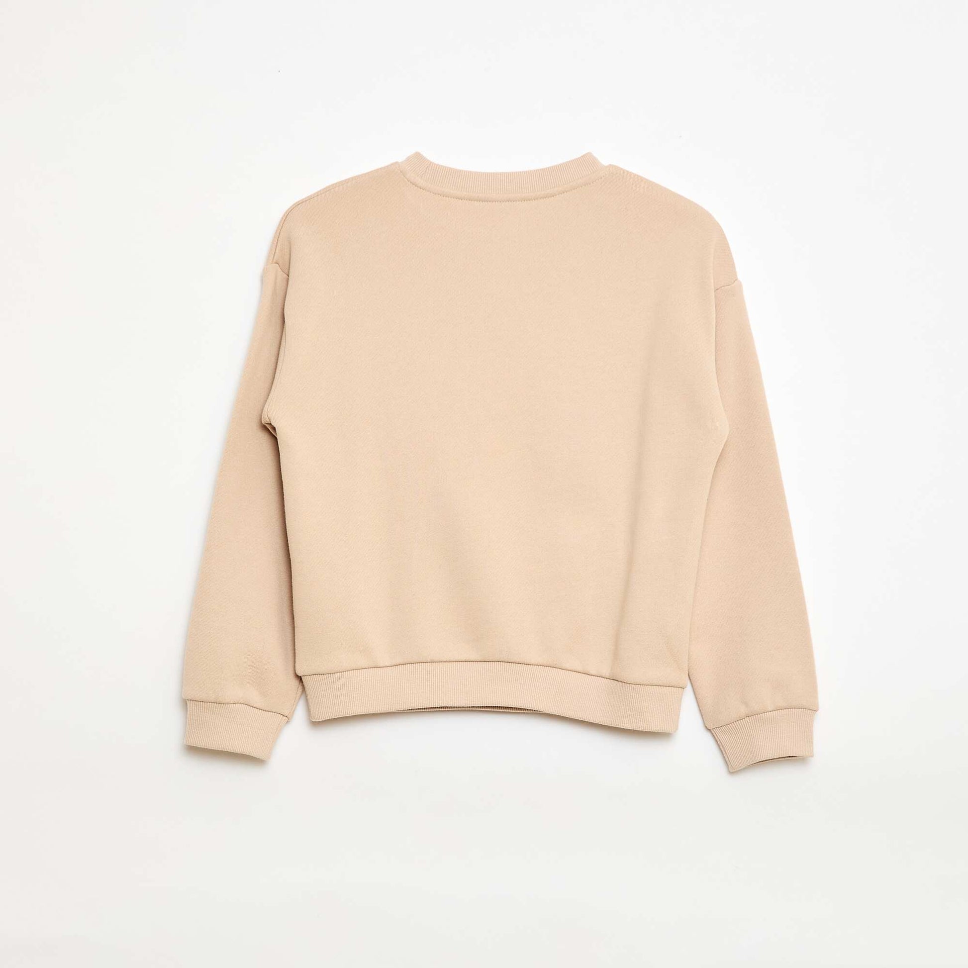 Sweat en molleton léger imprimé BEIGE