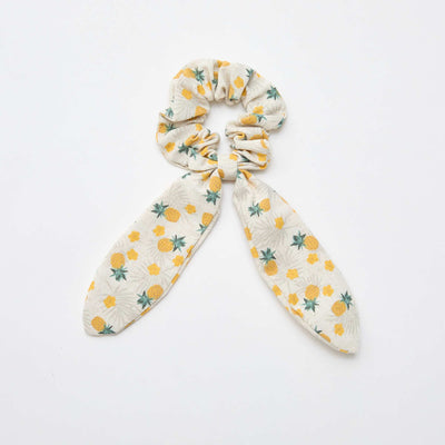 Chouchou ananas avec noeud long JAUNE