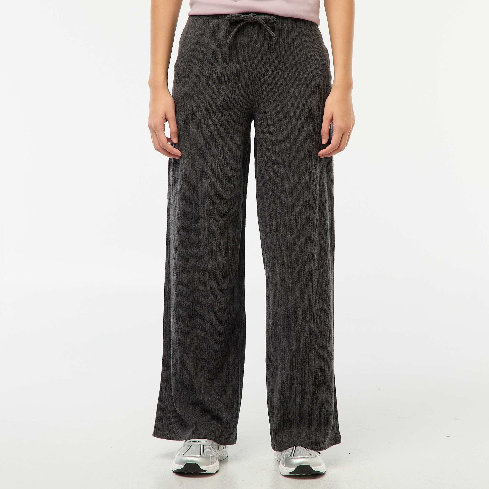 Pantalon large doudou uni GRIS