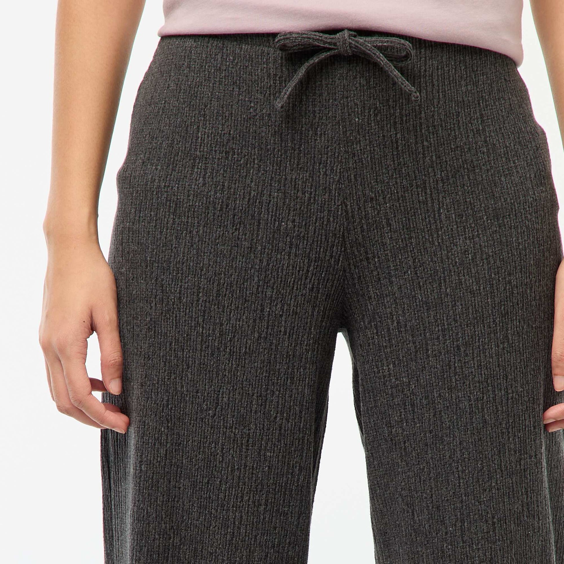 Pantalon large doudou uni GRIS