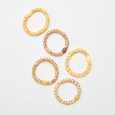 Lot de 5 élastiques colorés JAUNE