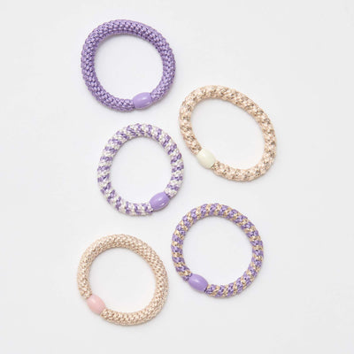 Lot de 5 élastiques colorés VIOLET