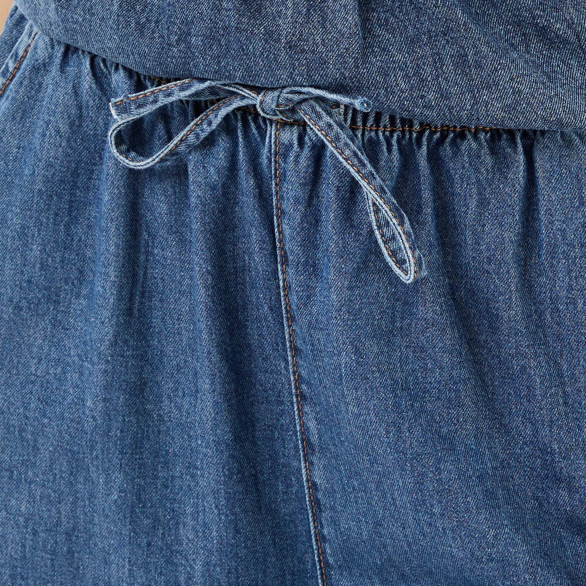 Pantalon large en denim BLEU