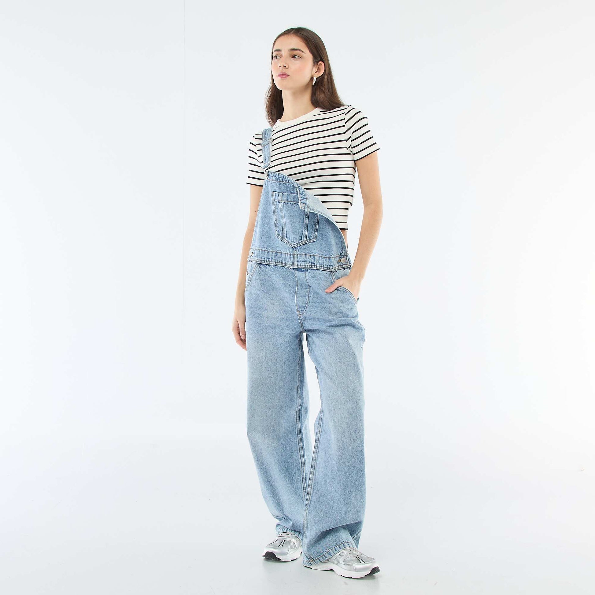 Salopette en jean droite BLEU