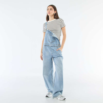 Salopette en jean droite BLEU