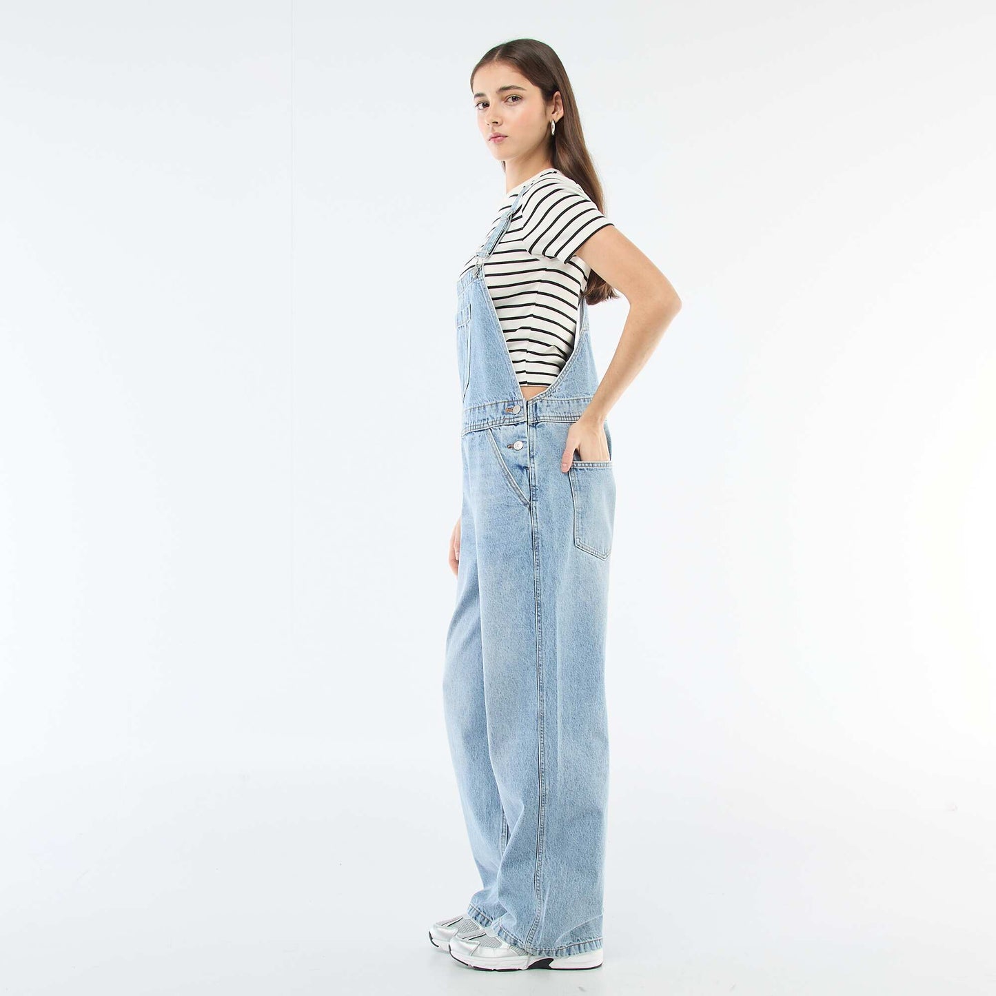 Salopette en jean droite BLEU