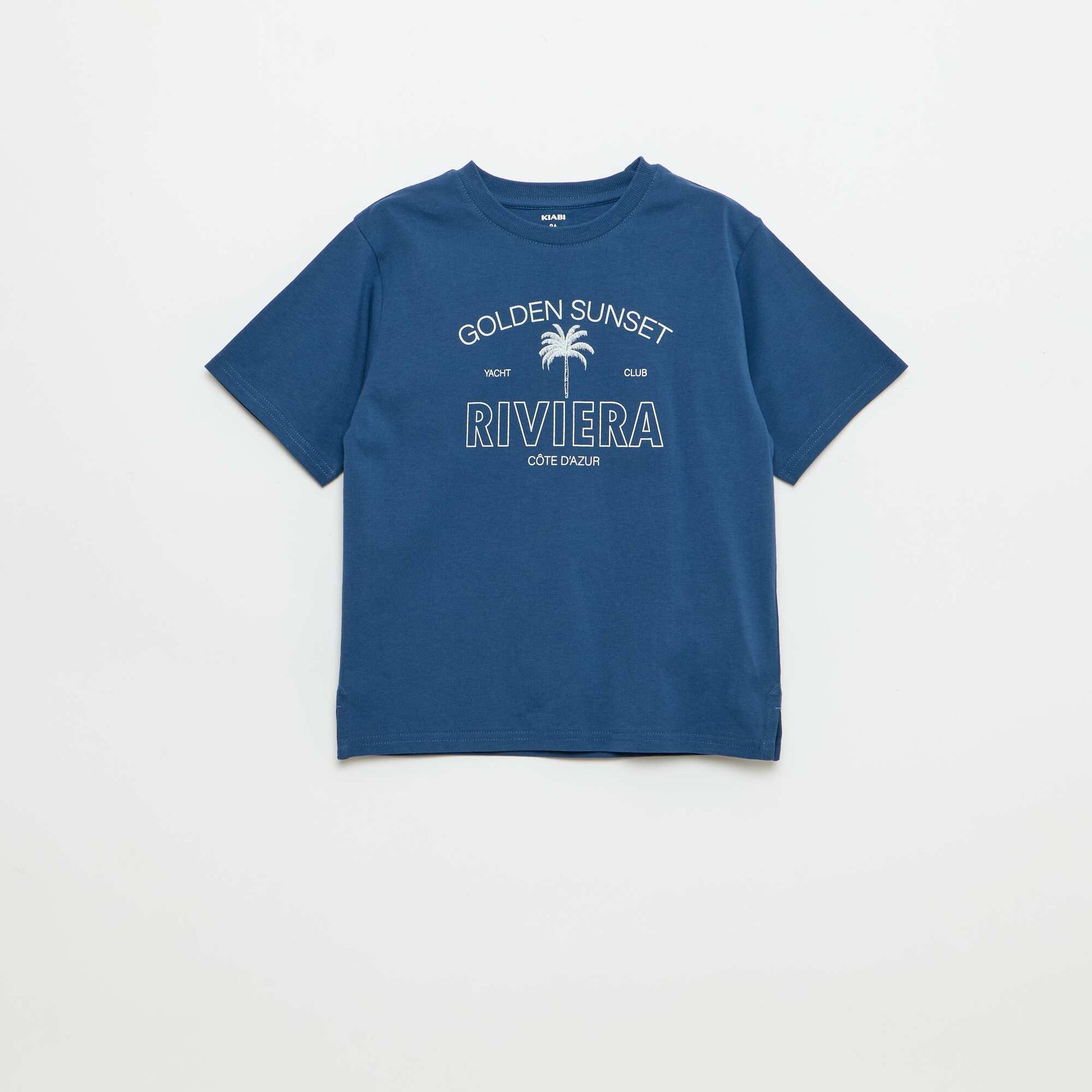 T-shirt à manches courtes imprimé BLEU
