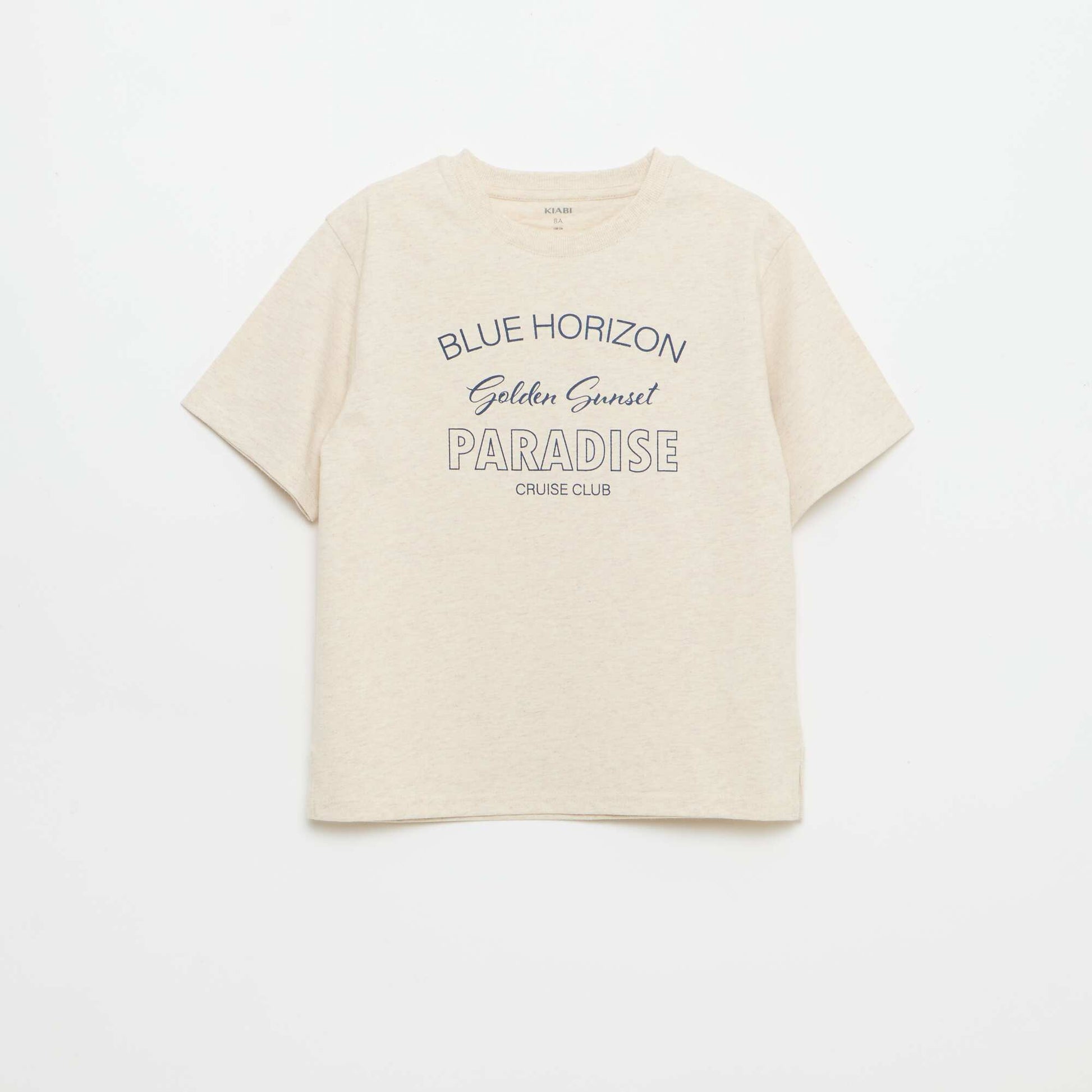 T-shirt à manches courtes imprimé BEIGE