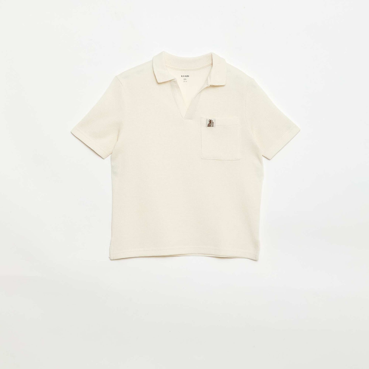 Polo en matière en nid d'abeilles BLANC