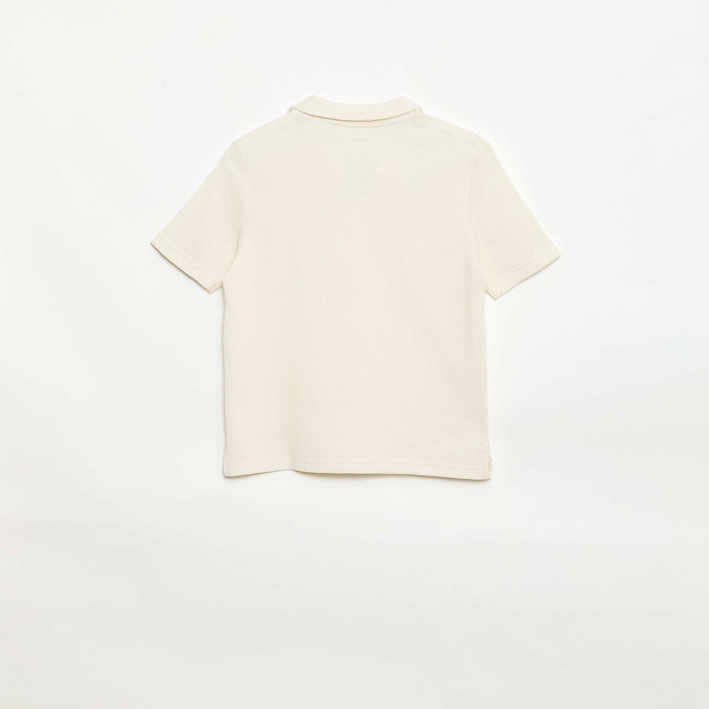 Polo en matière en nid d'abeilles BLANC