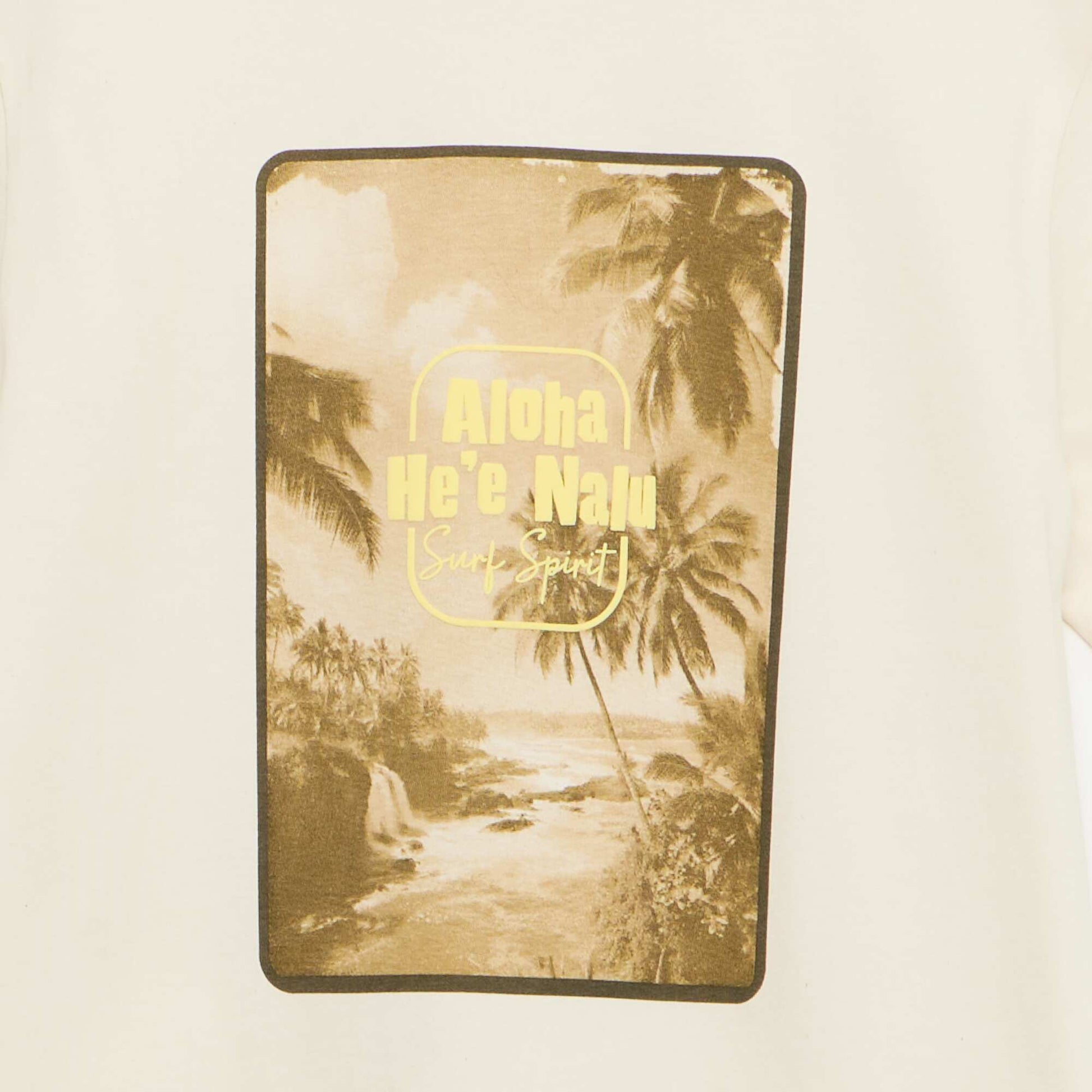 T-shirt imprimé fantaisie manches courtes BLANC