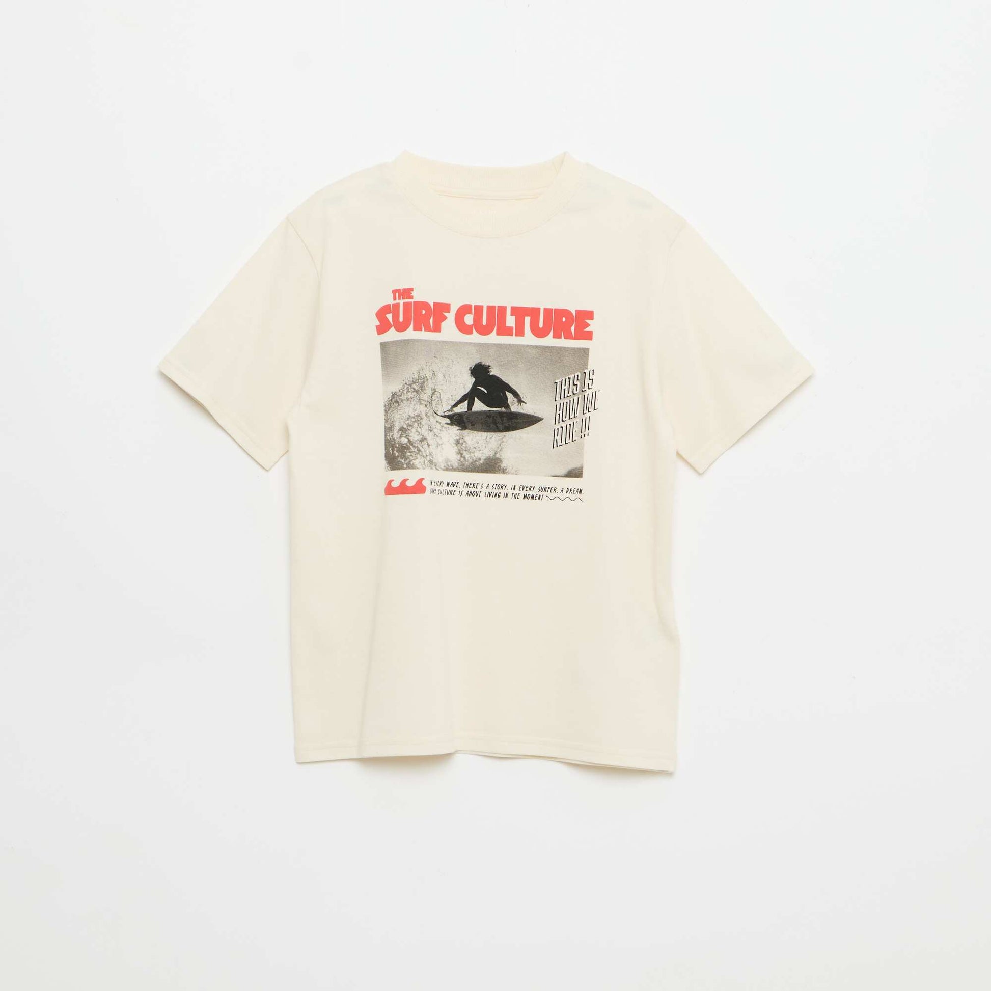 T-shirt imprimé fantaisie manches courtes BLANC
