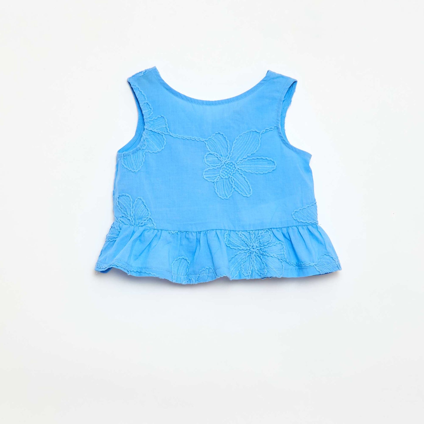 Ensemble blouse + pantalon avec broderies - 2 pièces BLEU