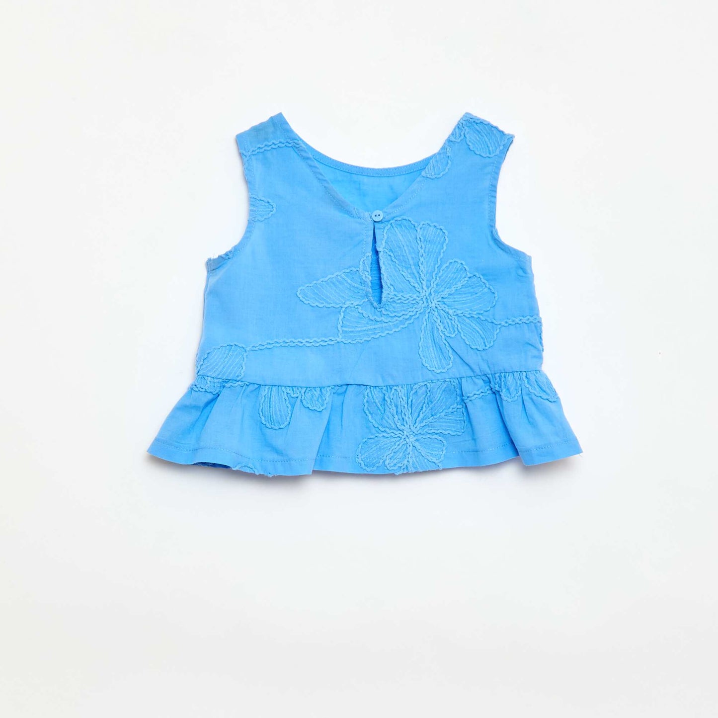 Ensemble blouse + pantalon avec broderies - 2 pièces BLEU