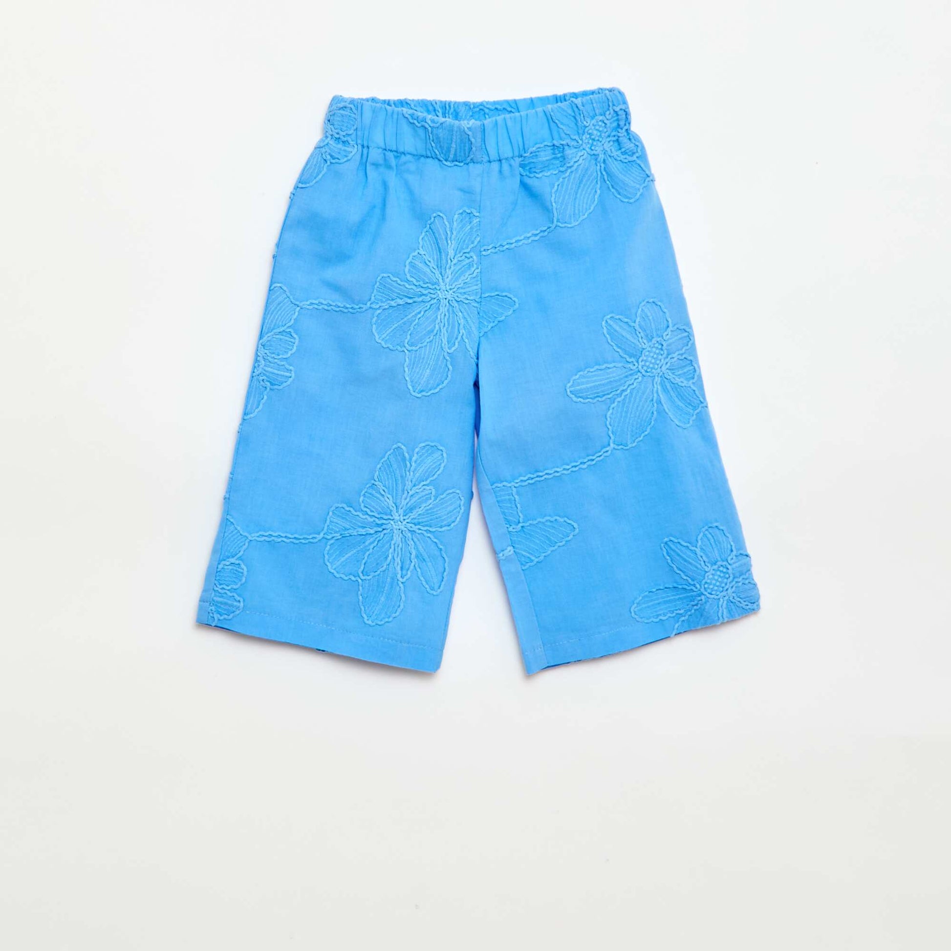 Ensemble blouse + pantalon avec broderies - 2 pièces BLEU