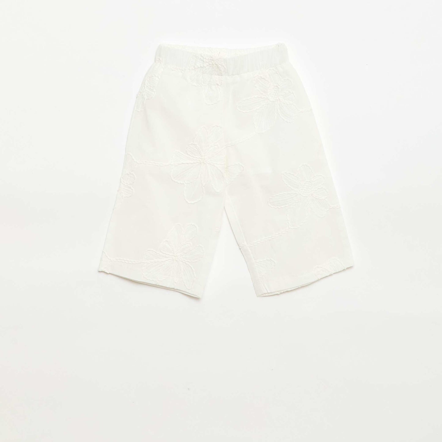 Ensemble blouse + pantalon avec broderies - 2 pièces BLANC