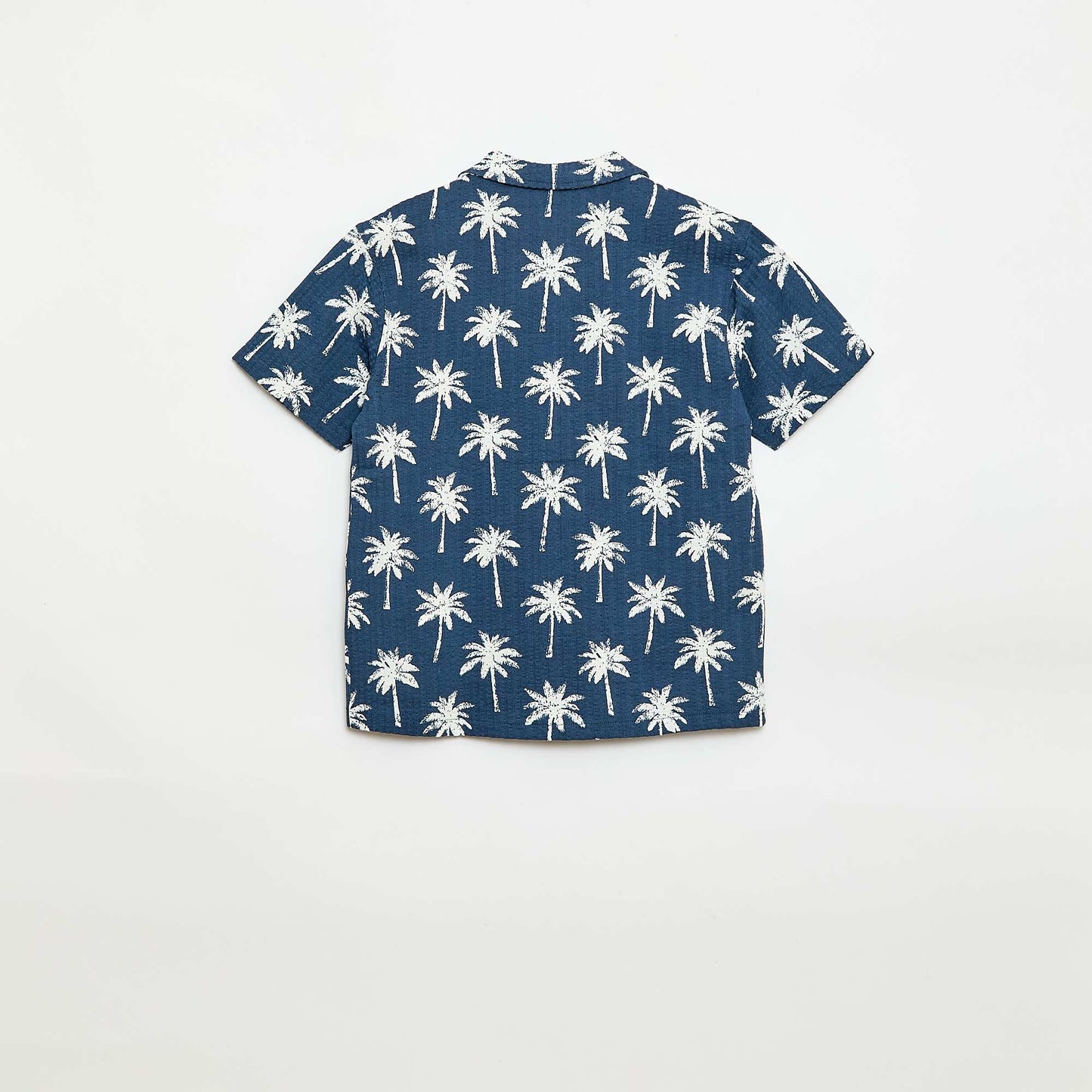 Chemise à manches courtes en nid d'abeilles BLEU