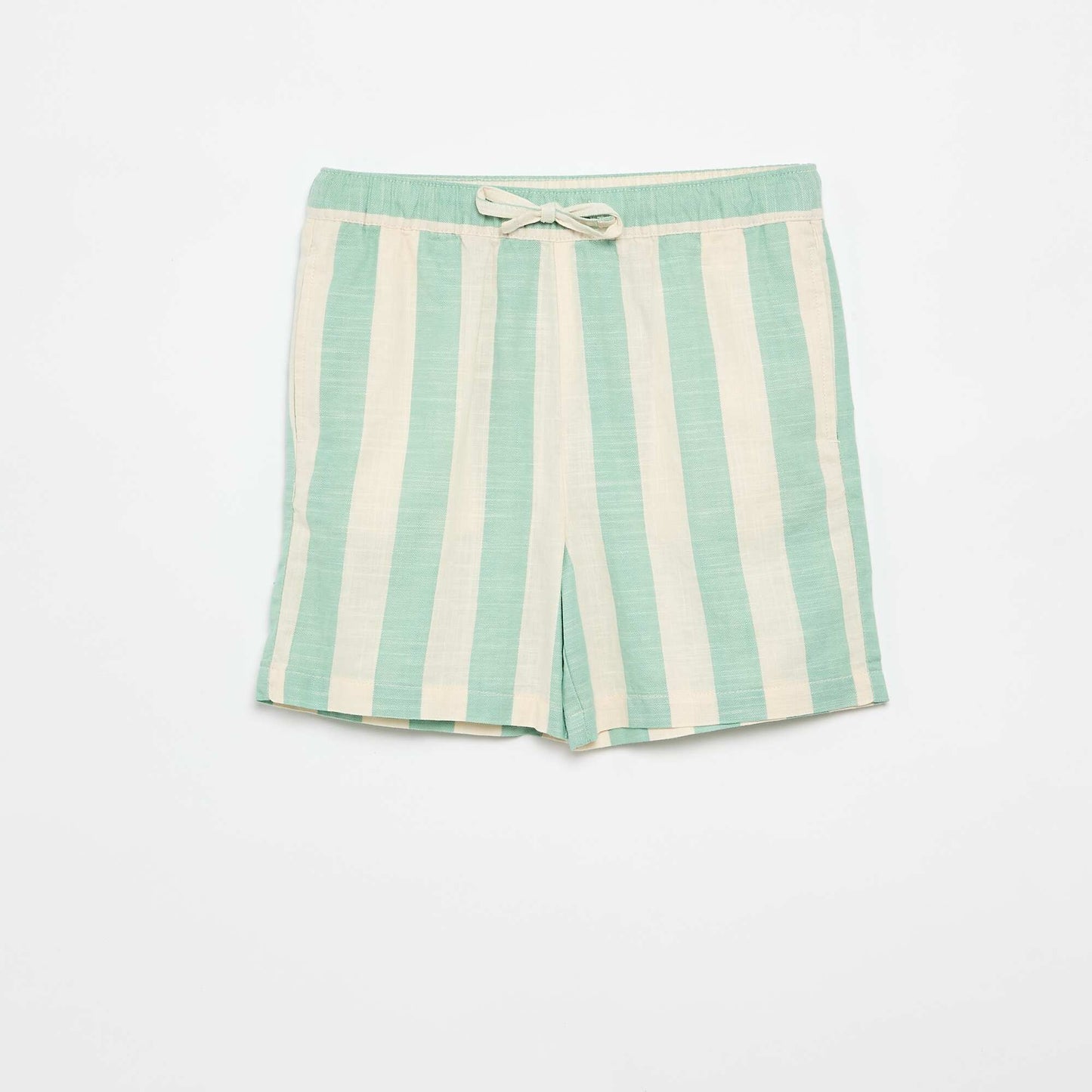 Short à rayures et taille élastiquée VERT