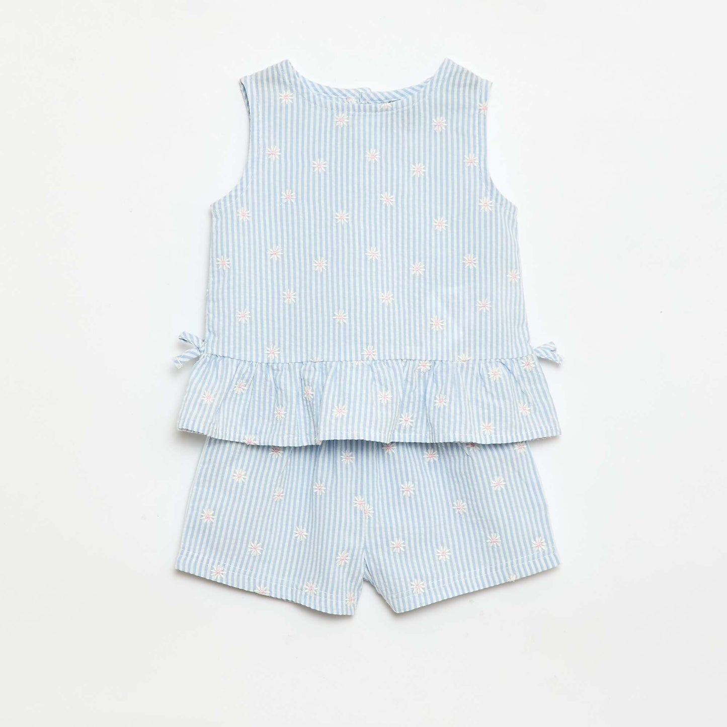 Ensemble blouse + short à motif vichy -  2 pièces BLEU